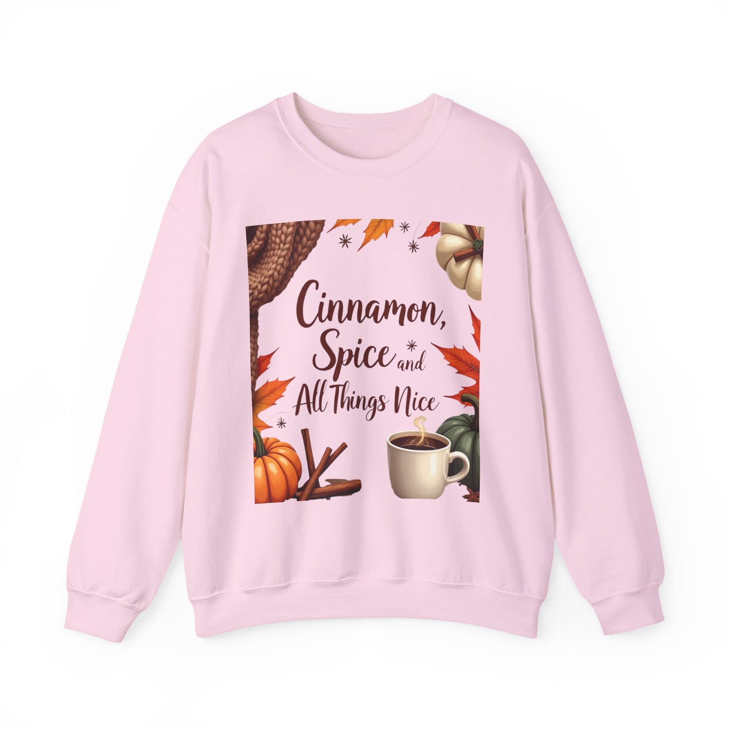 Cinnamon Spice and All Things Nice Sweatshirt, promises to keep you snug while adding a touch of seasonal charm to your wardrobe. Whether you’re sipping on a pumpkin latte or taking a leisurely stroll through fallen leaves,