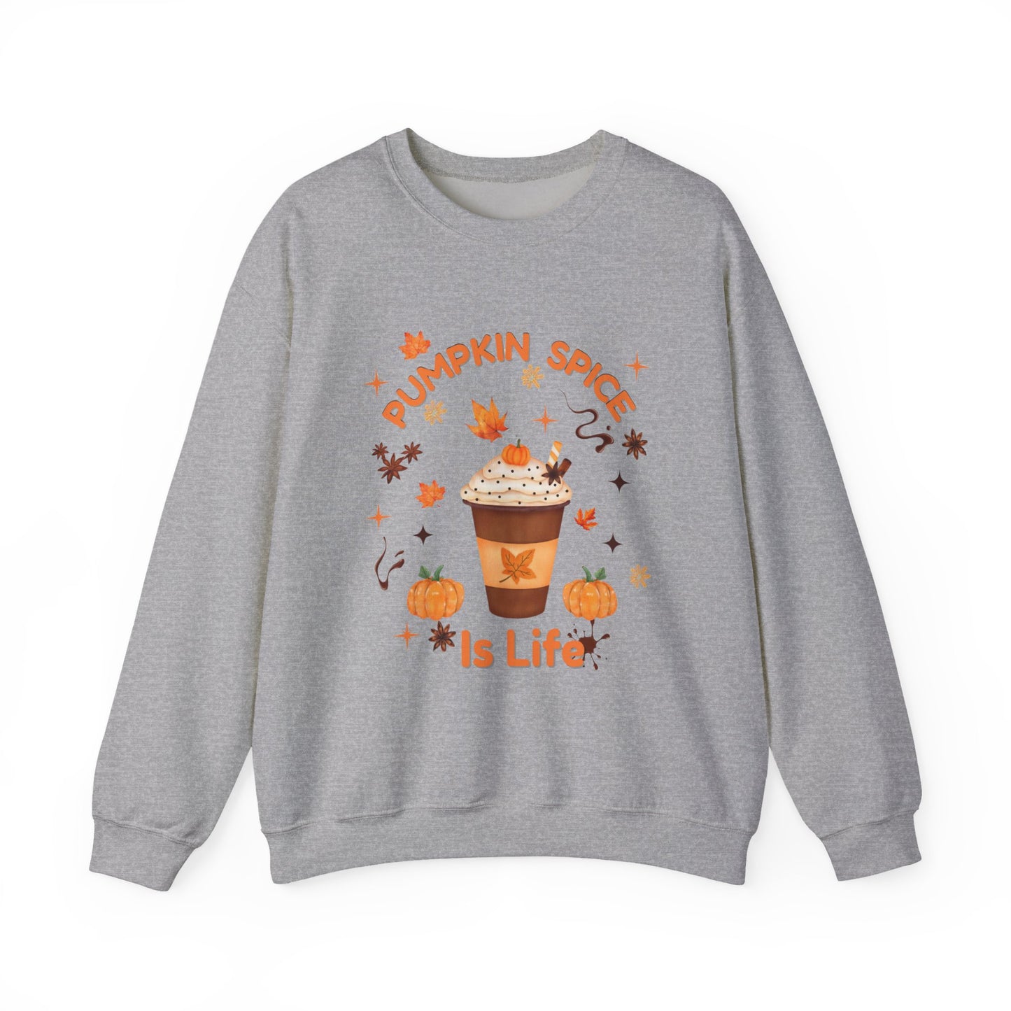 Pumpkin Spice is Life Sweatshirt, This autumn jumper is designed to wrap you in the warmth and comfort that the pumpkin spice season brings.