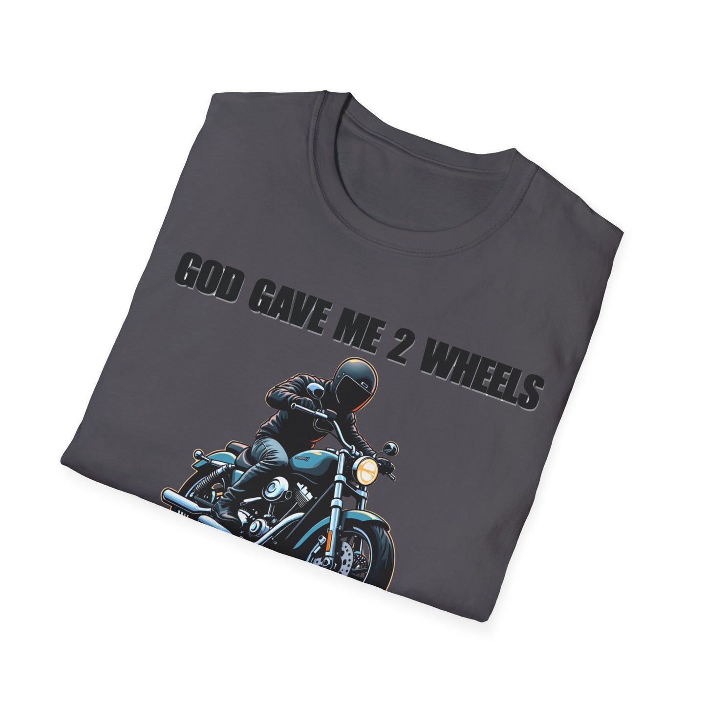 God Gave Me 2 Wheels, Funny Tee for Motorcycle Lovers, must-have for those who live life on two wheels.