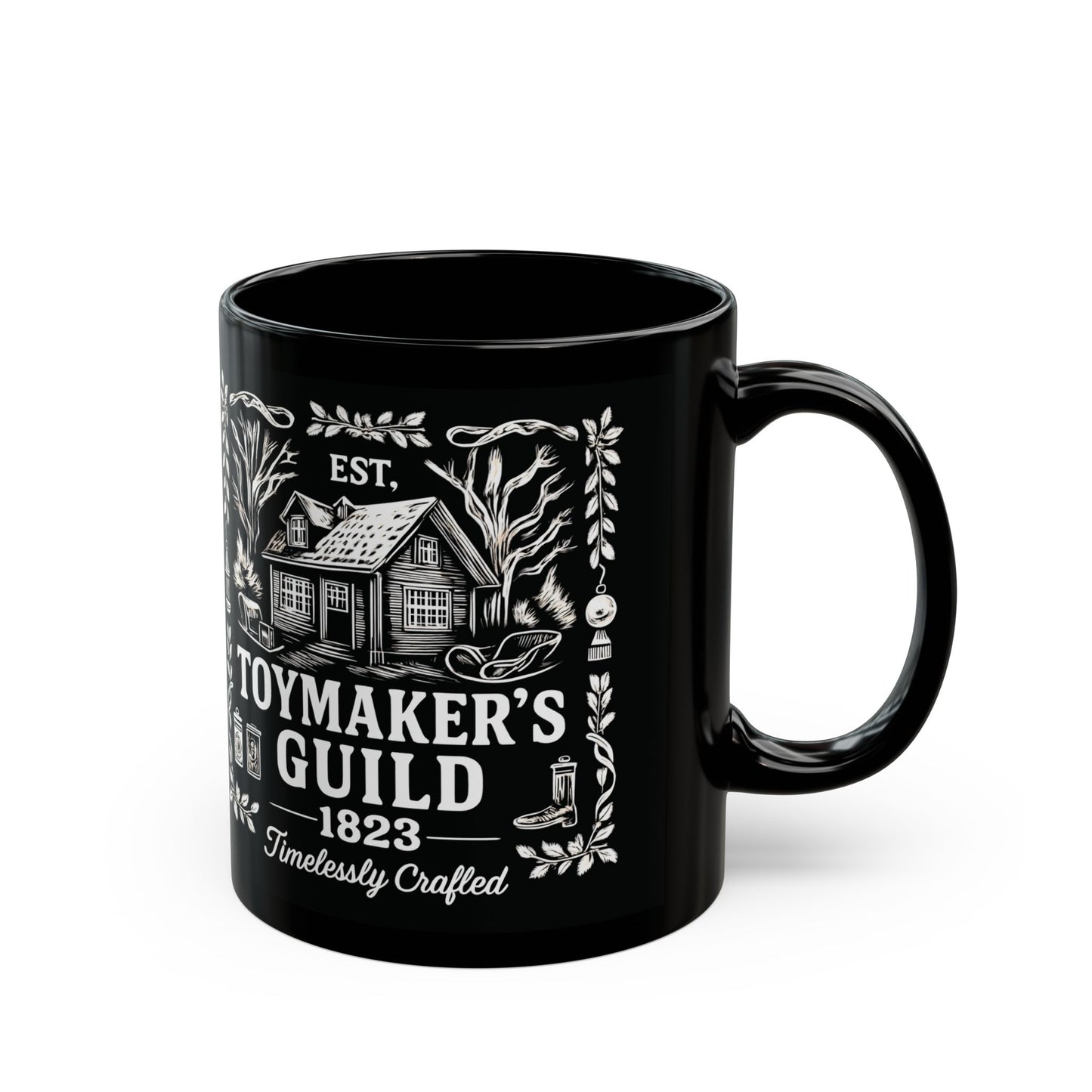 Vintage Toymakers Guild Christmas Mug • Retro Holiday Coffee Cup • Vintage Christmas Ceramic Gift • Retro Santa Mug Collectible