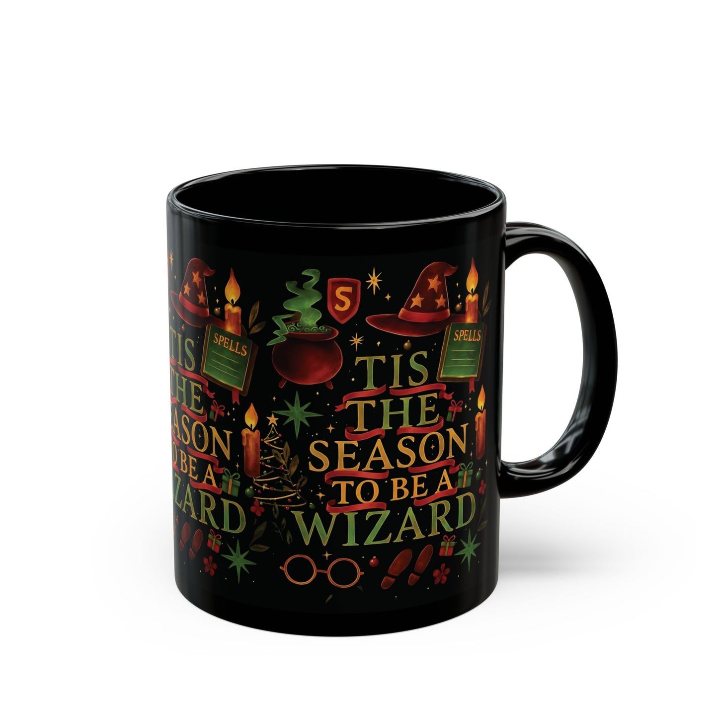 Festive Wizard Mug, Harry Potter Gift, Ideal for any Harry Potter fan, this delightful mug radiates a magical theme, capturing the essence of a Hogwarts Christmas.