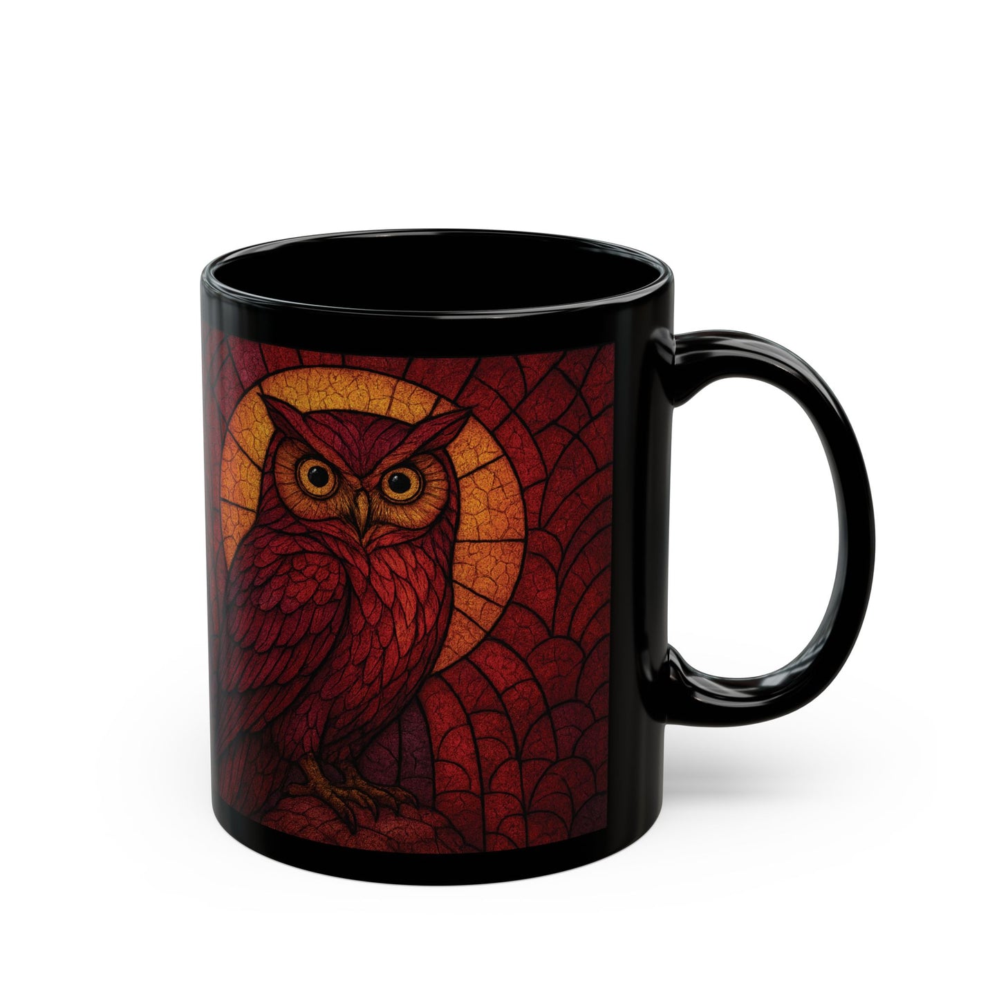 Owl Art Stained Glass Effect Owl Mug, Whether you're sipping your morning brew or adding a touch of whimsy to your collection, this owl mug is a charming tribute to nature's elegance.