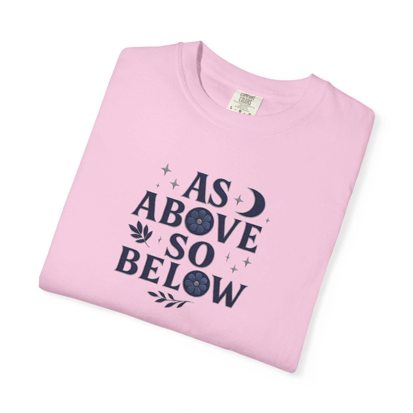 As Above So Below T-shirt, a harmonious blend of mystical charm and celestial vibes. Crafted for those who appreciate pagan clothing and witchy aesthetics.