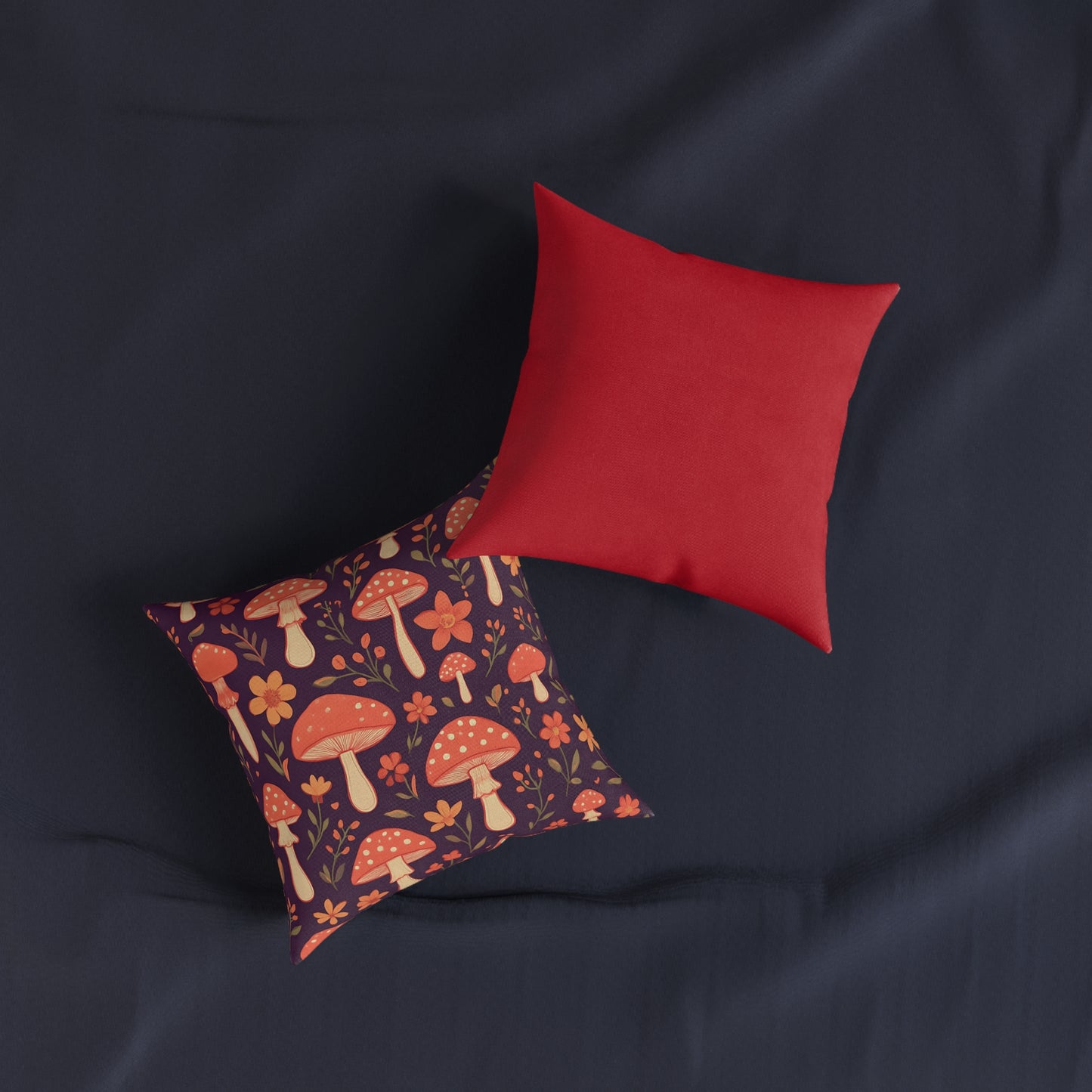 Mushroom Pillow, Perfect as a throw pillow cushion, it transforms any space with its soft plum hue and charming shroom motif, inviting warmth and comfort into your home.