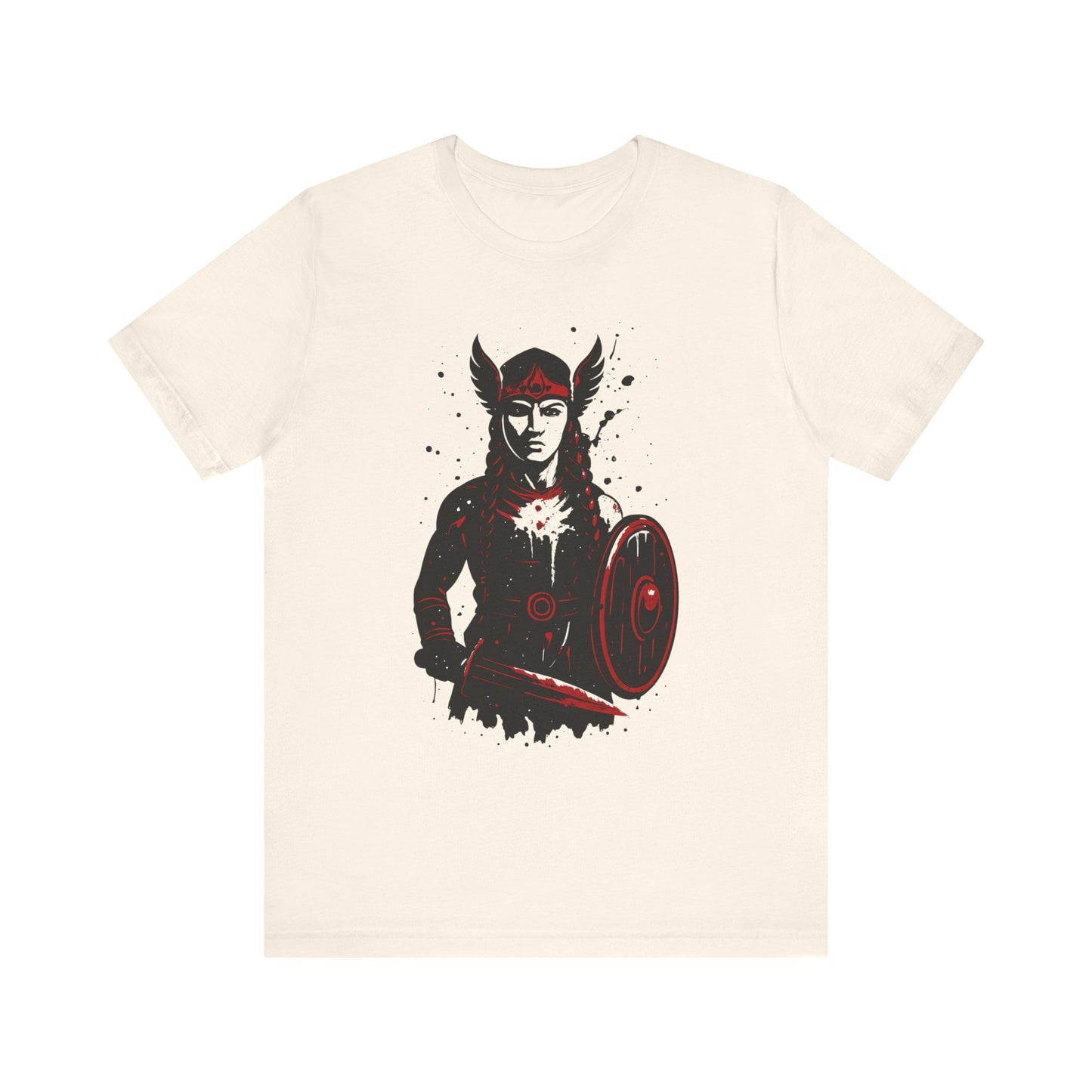 Valkyrie Norse Pagan T-Shirt, a tribute to the powerful legends of old. Embrace the spirit of the Valkyrie with this striking design that merges the mystique of norse mythology with the rugged appeal of viking apparel.