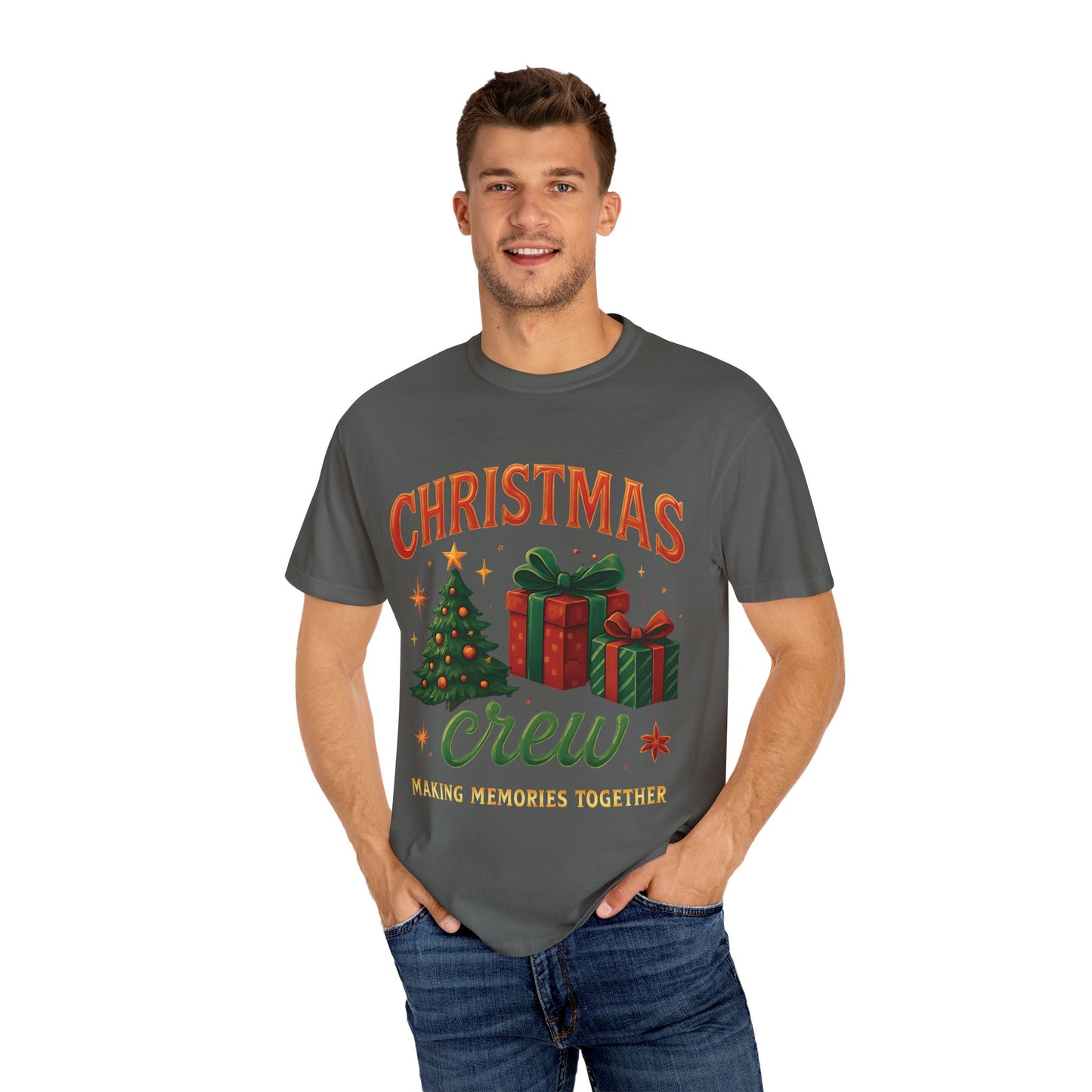 Comfort Colors Christmas Crew T-shirt, Step into the magic of Christmas 2025 with the Comfort Colours Christmas Crew Tee.