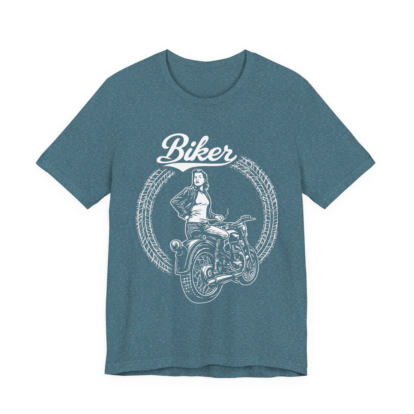 Biker Tshirt, Motorcycle Tee, This Motorcycle Tee is crafted with a striking Motorcycle Design, perfect for the empowered Female Biker.