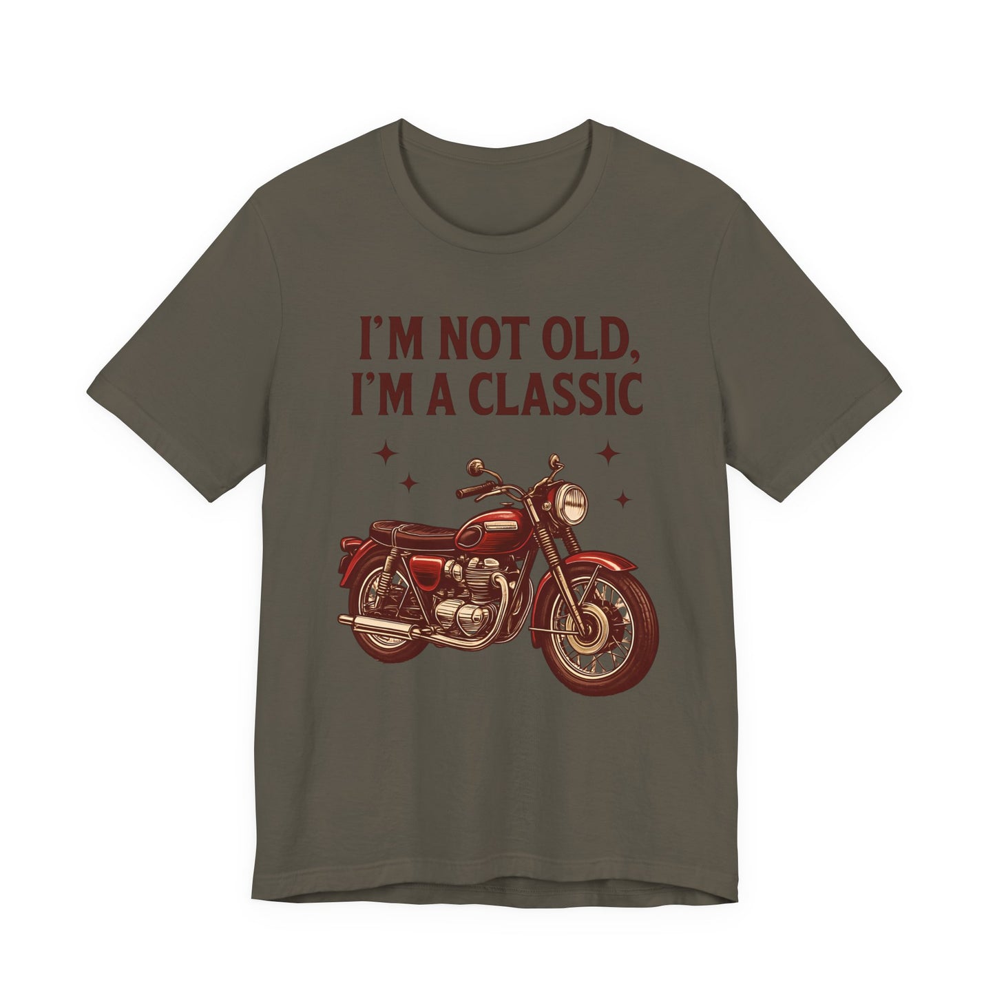 I'm Not Old I'm A Classic Motorbike T-shirt,this motorcycle t shirt channels the spirit of classic motorcycle culture, effortlessly blending nostalgic motorcycle style with modern biker apparel.