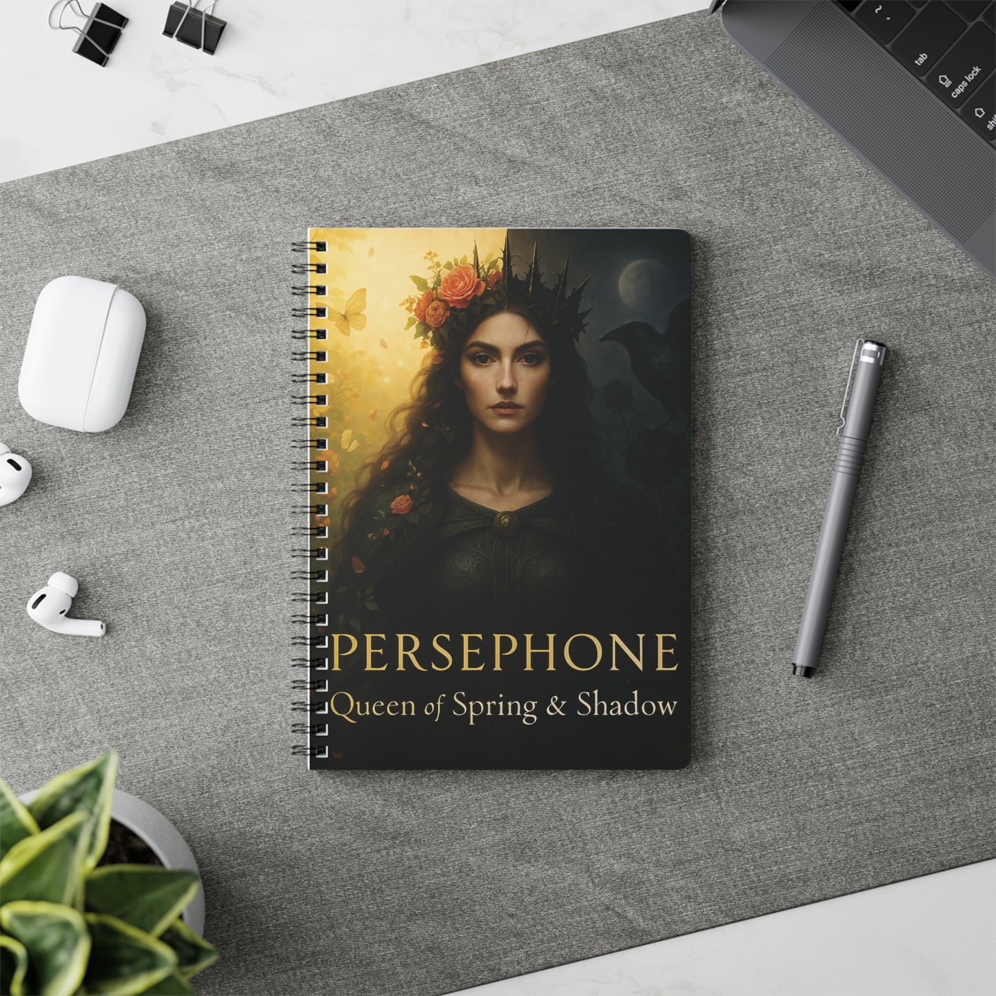 Goddess Persephone Witchy Notebook,is perfect for capturing your thoughts, spells, and manifestations.