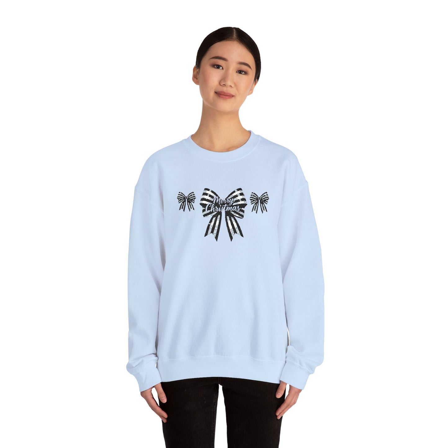 Festive Merry Christmas Bow Embroidered Jumper,the perfect xmas gift for mum, this festive sweater is sure to bring warmth and delight.