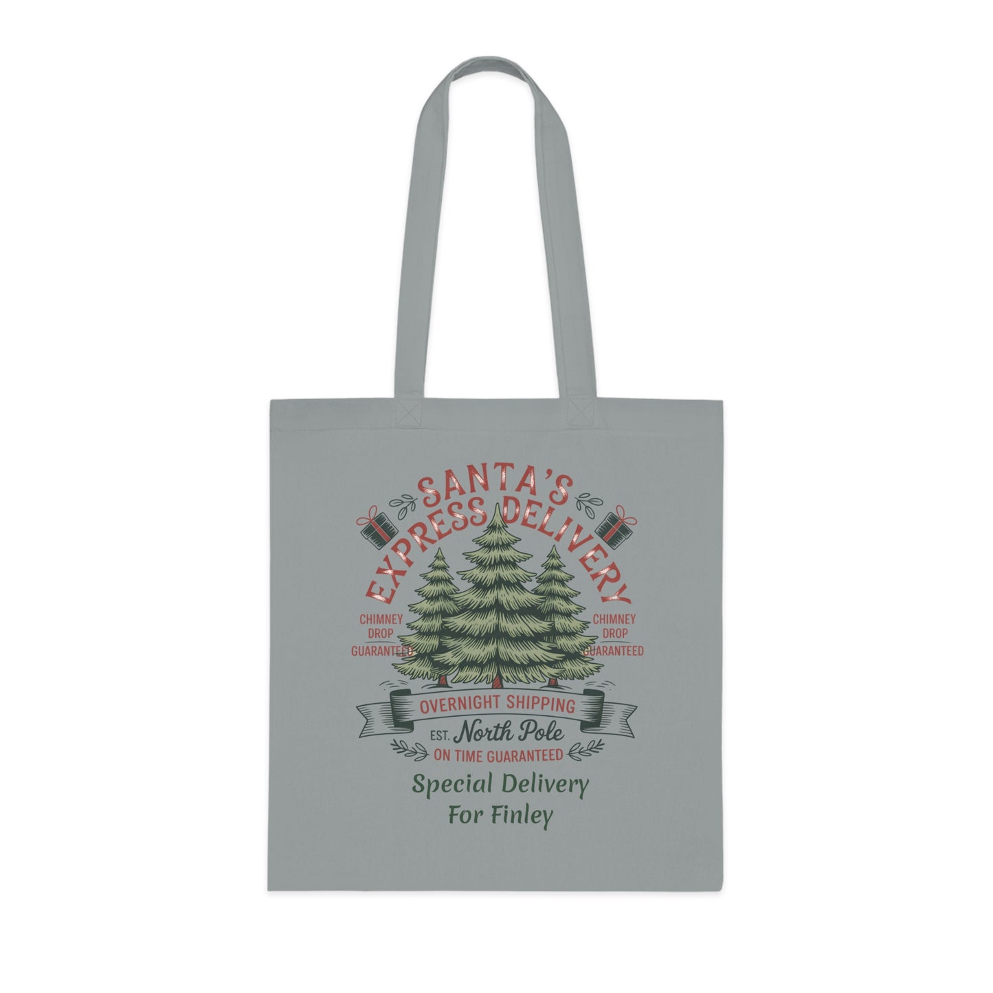 Personalised Santa's Express Delivery Cotton Tote Bag, Custom gift Bag.