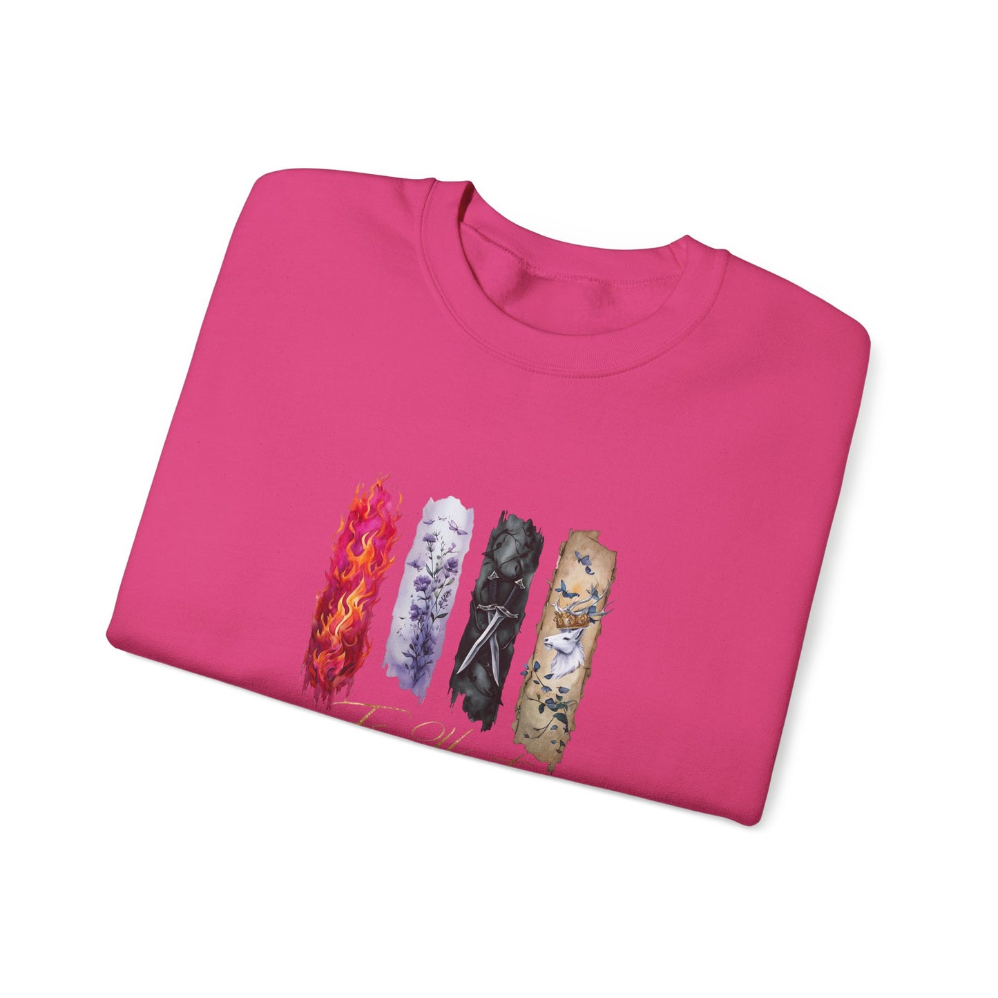 Fire Heart Sweatshirt, Heir of Fire, perfect for book lovers, especially fans of Sarah J. Maas and her character Aelin Ashryver Galathynius.