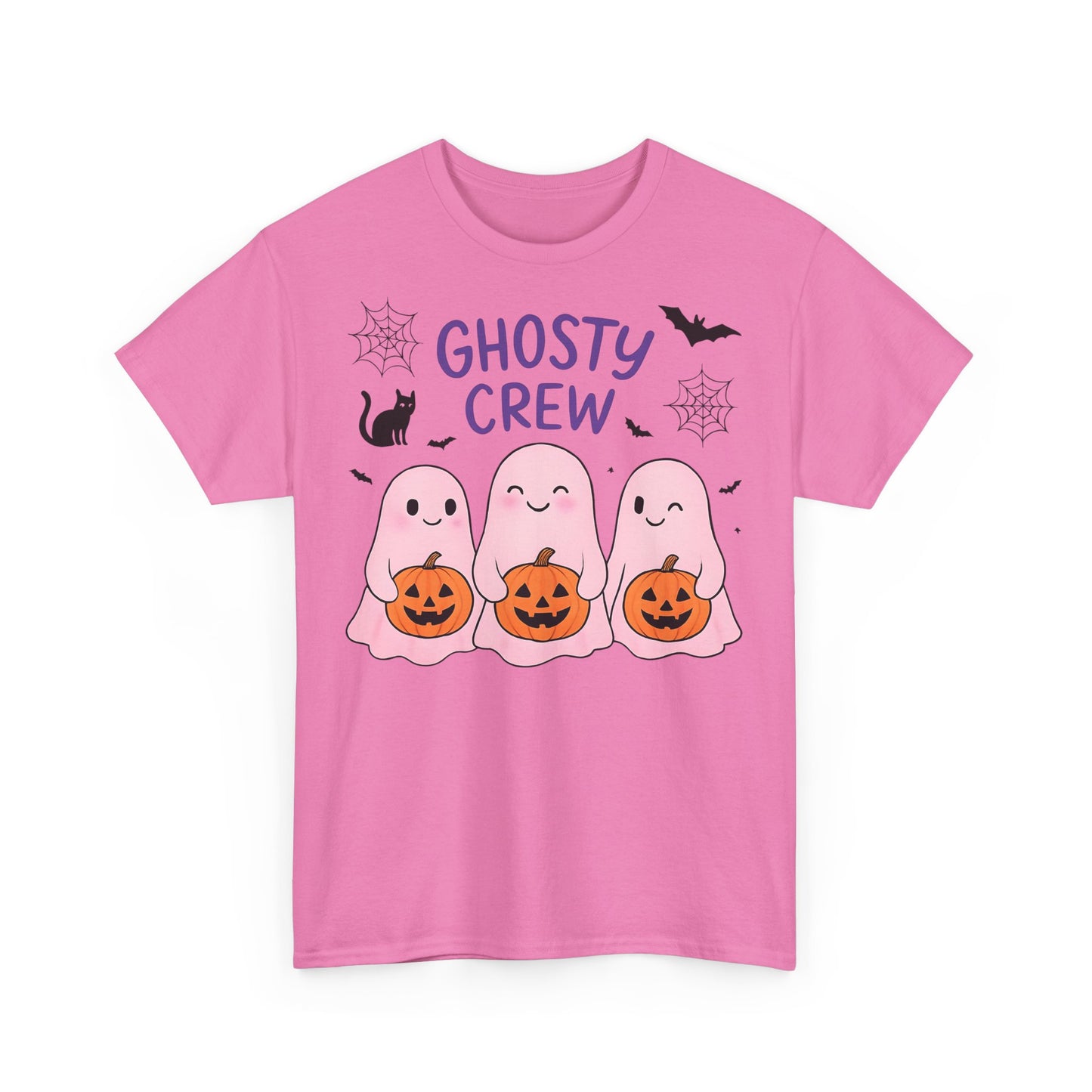 Ghosty Crew Halloween Tee, It’s great for spooky season gatherings, casual outings, or simply lounging at home with friends