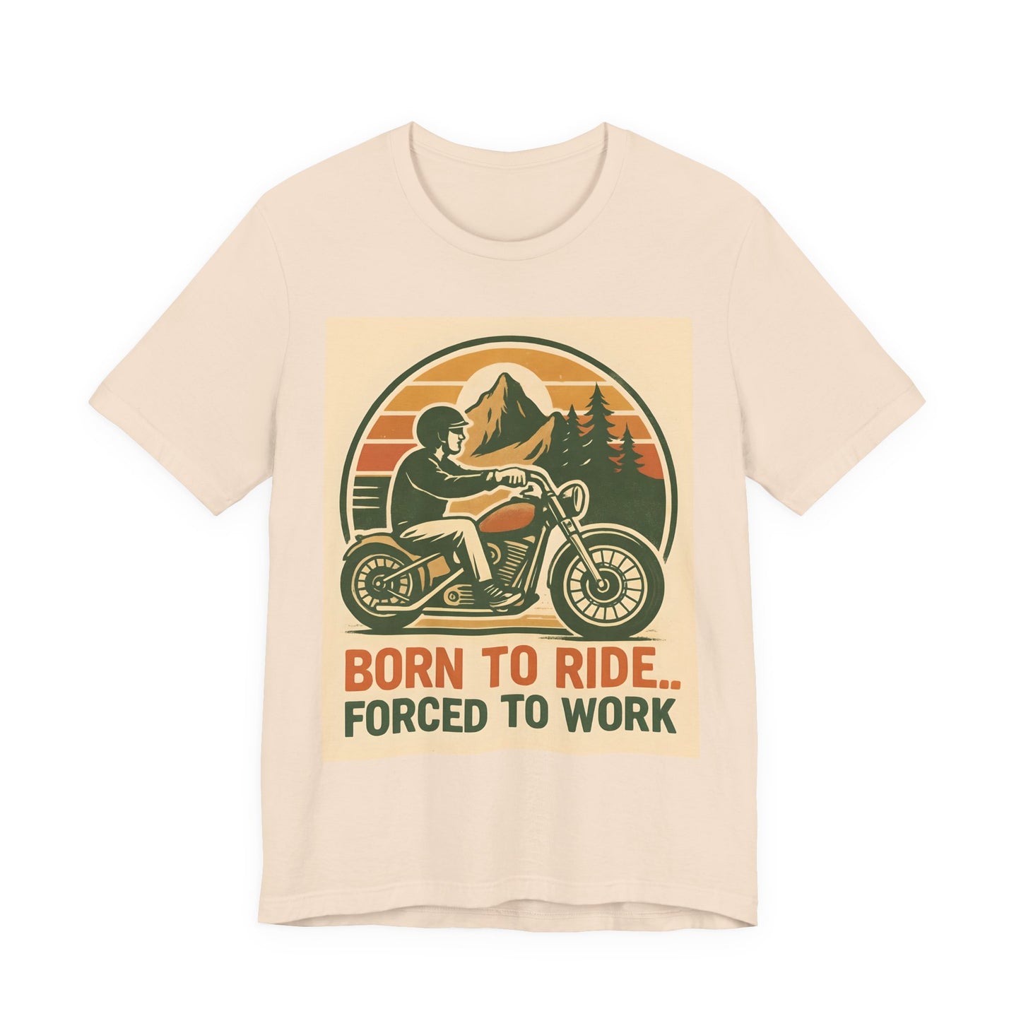 Born to Ride Forced to Work Motorcycle Shirt, This motorbike t shirt, a blend of style and comfort, is perfect for those who live and breathe the biker lifestyle.cycle apparel.