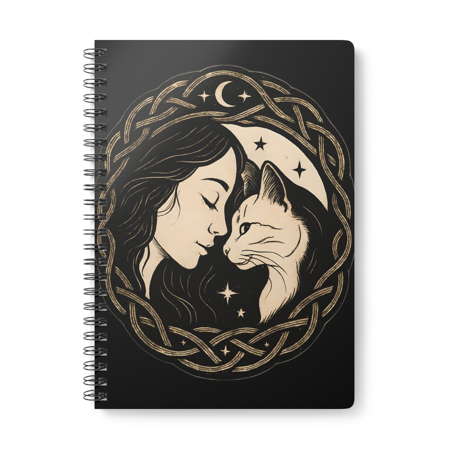 The Witch and Her Familiar Notebook, Whether you're recording spells in a grimoire journal or embarking on deep shadow work journaling, this witchcraft journal seamlessly transforms into a witch planner or spell book.