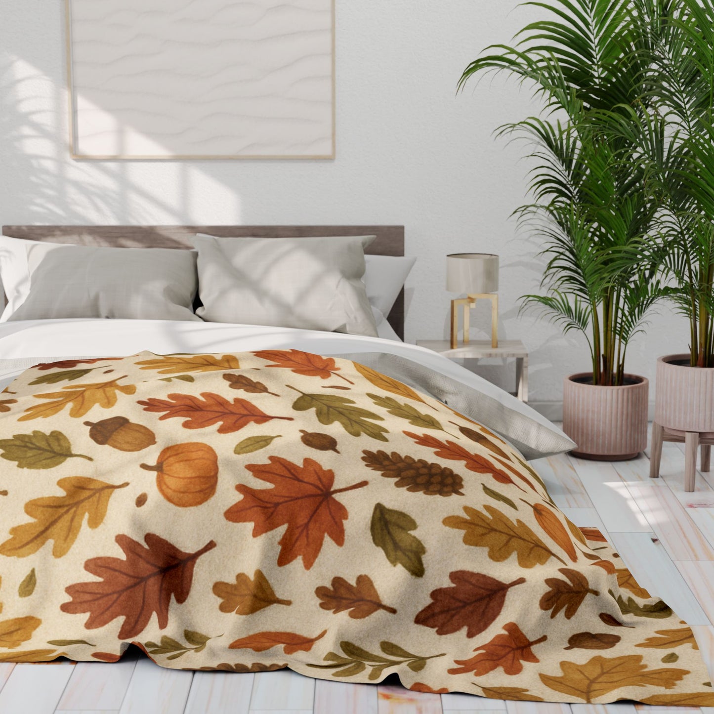 Cozy Autumnal Leaves Blanket, Transform your space into a haven of autumnal charm with this exquisite autumn blanket.