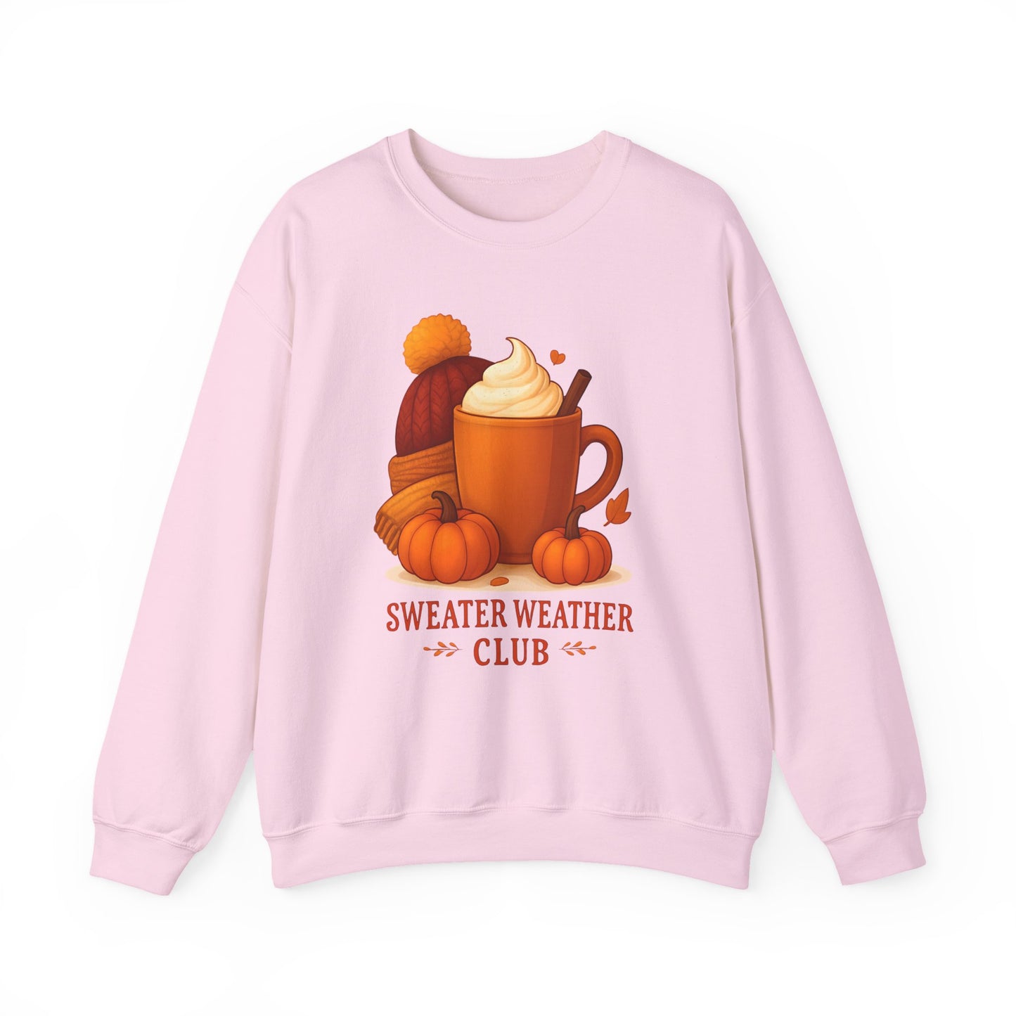 Sweater Weather Autumn Sweatshirt, This autumnal jumper captures the essence of crisp days with its inviting softness, perfect for sipping on a pumpkin spice latte.