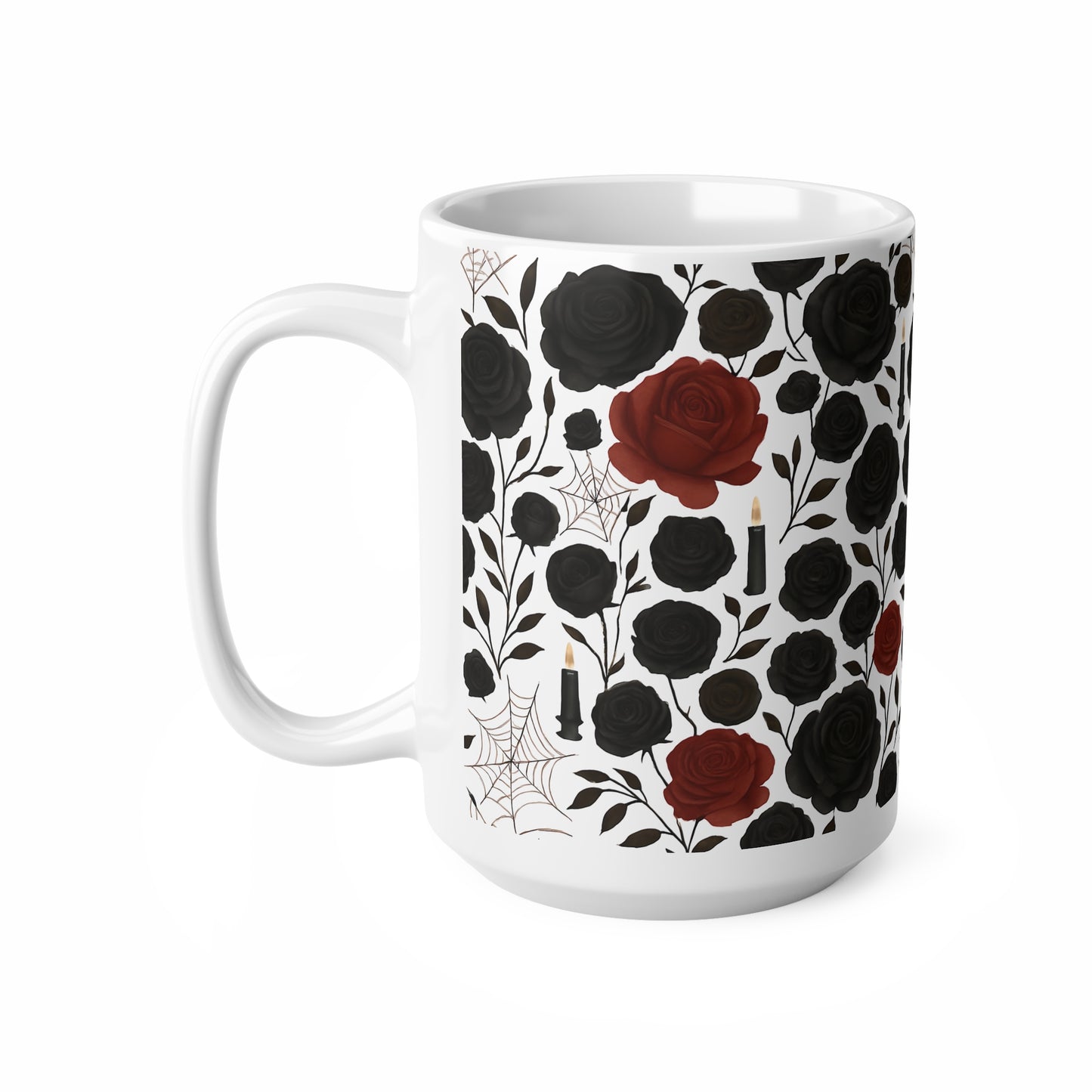 Gothic Rose Halloween Mug, a mystical blend of elegance and enchantment,adorned with intricately designed roses, making every sip feel like a spellbinding experience, Perfect for your morning brew.
