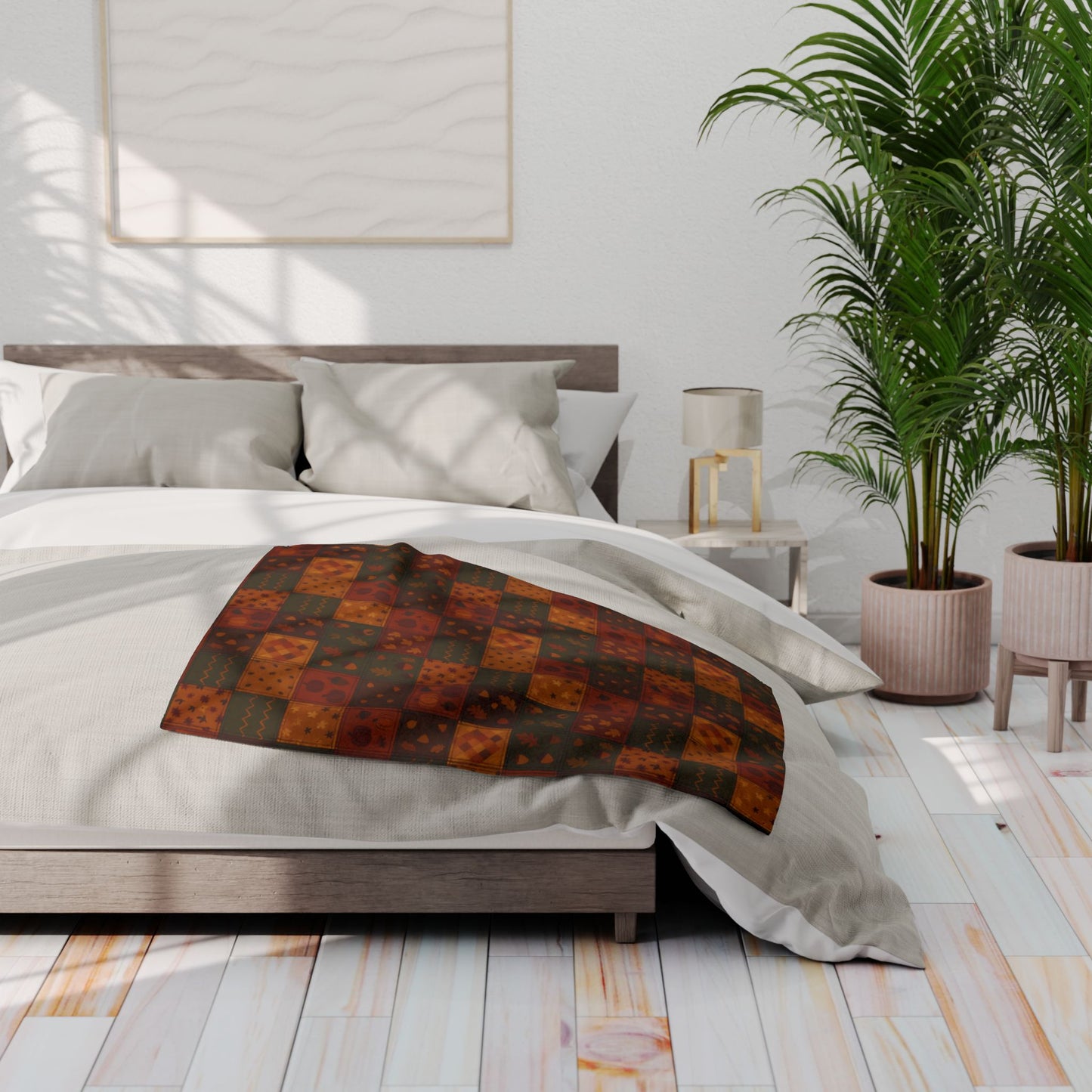 Cozy Autumnal Plaid Blanket, This thick blanket, with its rich blend of fall hues, adds a touch of sophistication to any autumnal home decor. Decor,