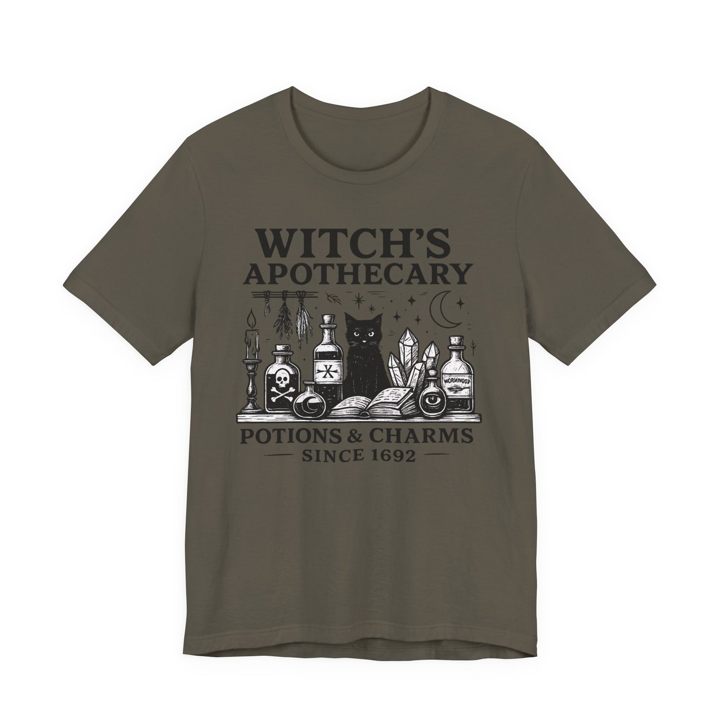 Witch's Apothecary Shirt 1692, Salem Apothecary Tee,this Salem shirt is perfect for those who embrace all things witchy and magical.