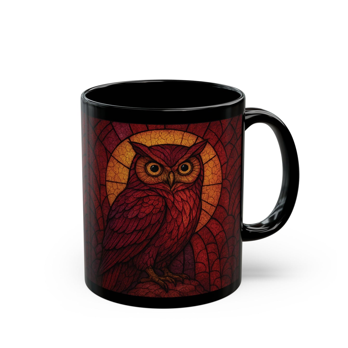 Owl Art Stained Glass Effect Owl Mug, Whether you're sipping your morning brew or adding a touch of whimsy to your collection, this owl mug is a charming tribute to nature's elegance.