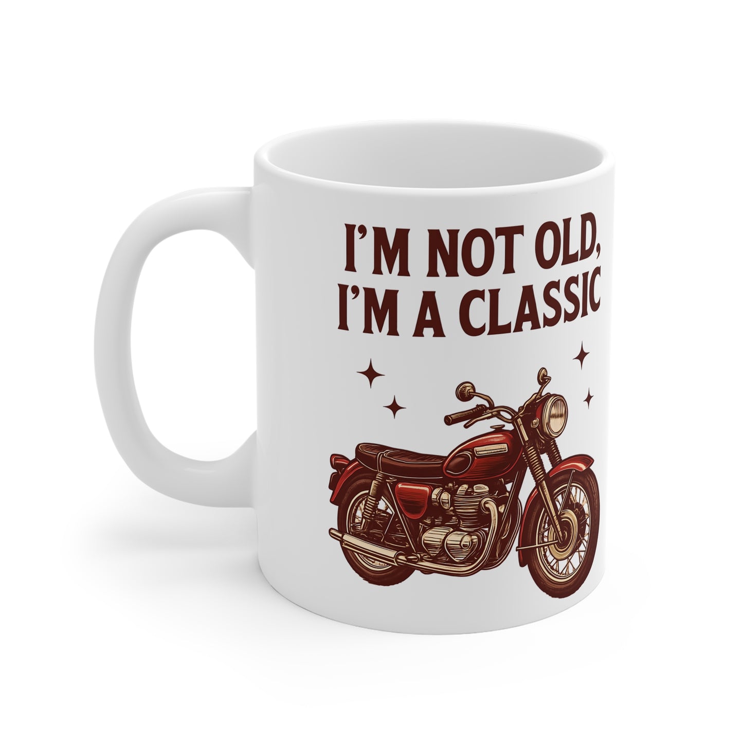 I'm Not Old I'm not old im a Classic Biker Mug, This retro motorbike mug is more than just a vessel for your coffee; it's a nod to the enduring spirit of the biker lifestyle.