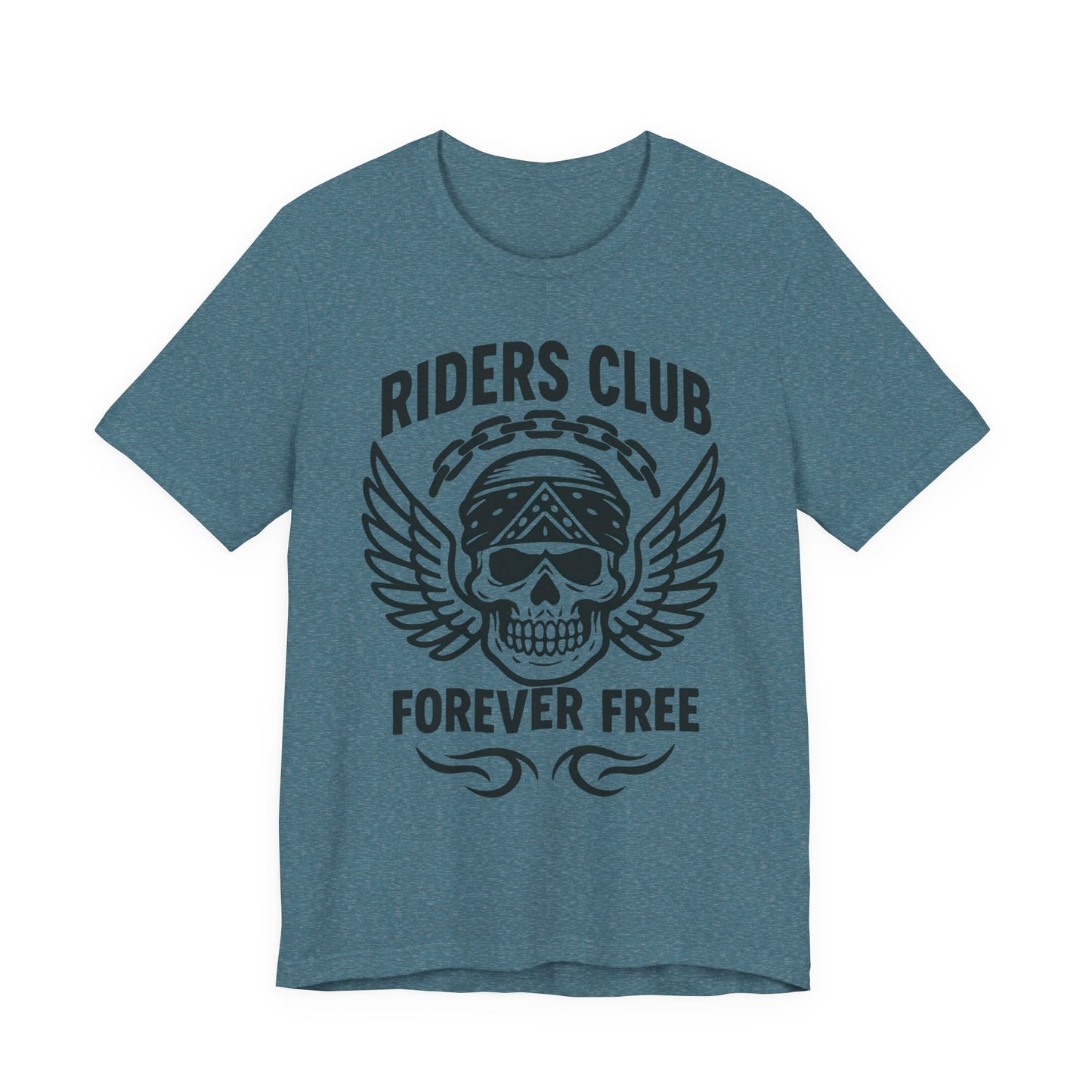 Forever Free Skull Biker Shirt, a declaration of independence for every motorcycle rider. Boasting a striking skull graphic, this motorcycle shirt embodies the fierce spirit of the open road.