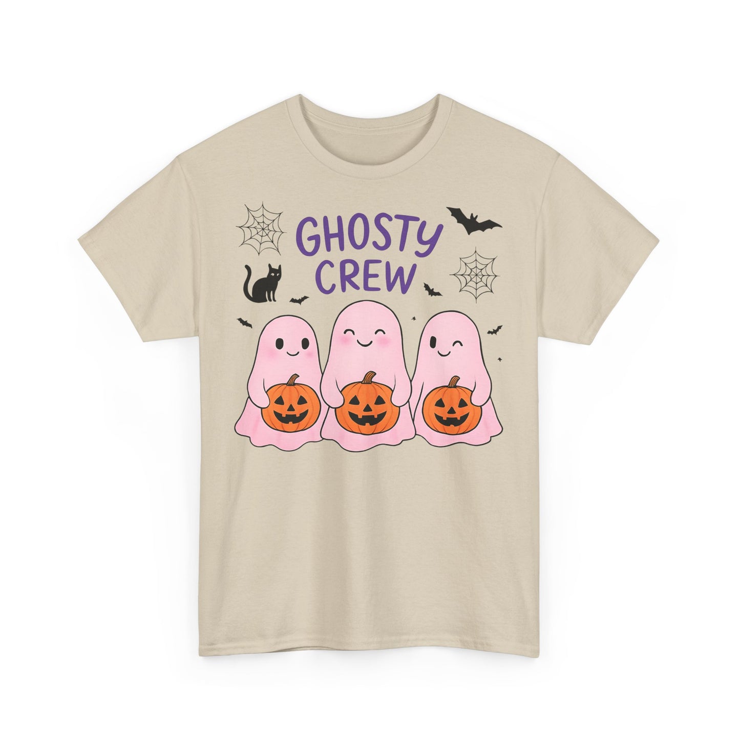 Ghosty Crew Halloween Tee, It’s great for spooky season gatherings, casual outings, or simply lounging at home with friends