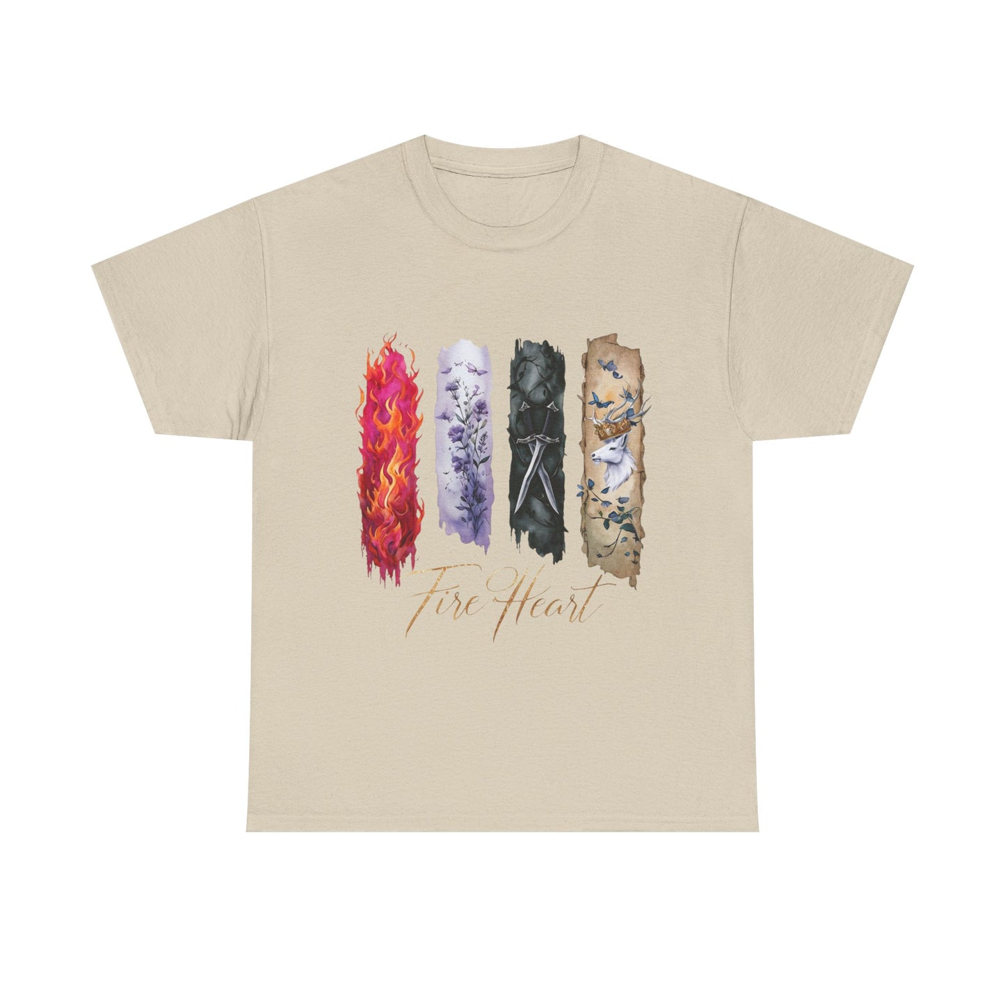 Fire Heart T-Shirt, Heir of Fire Tee, Ignite your wardrobe with the Fire Heart T-Shirt, a must-have for any fan of Sarah J. Maas's enchanting universe.