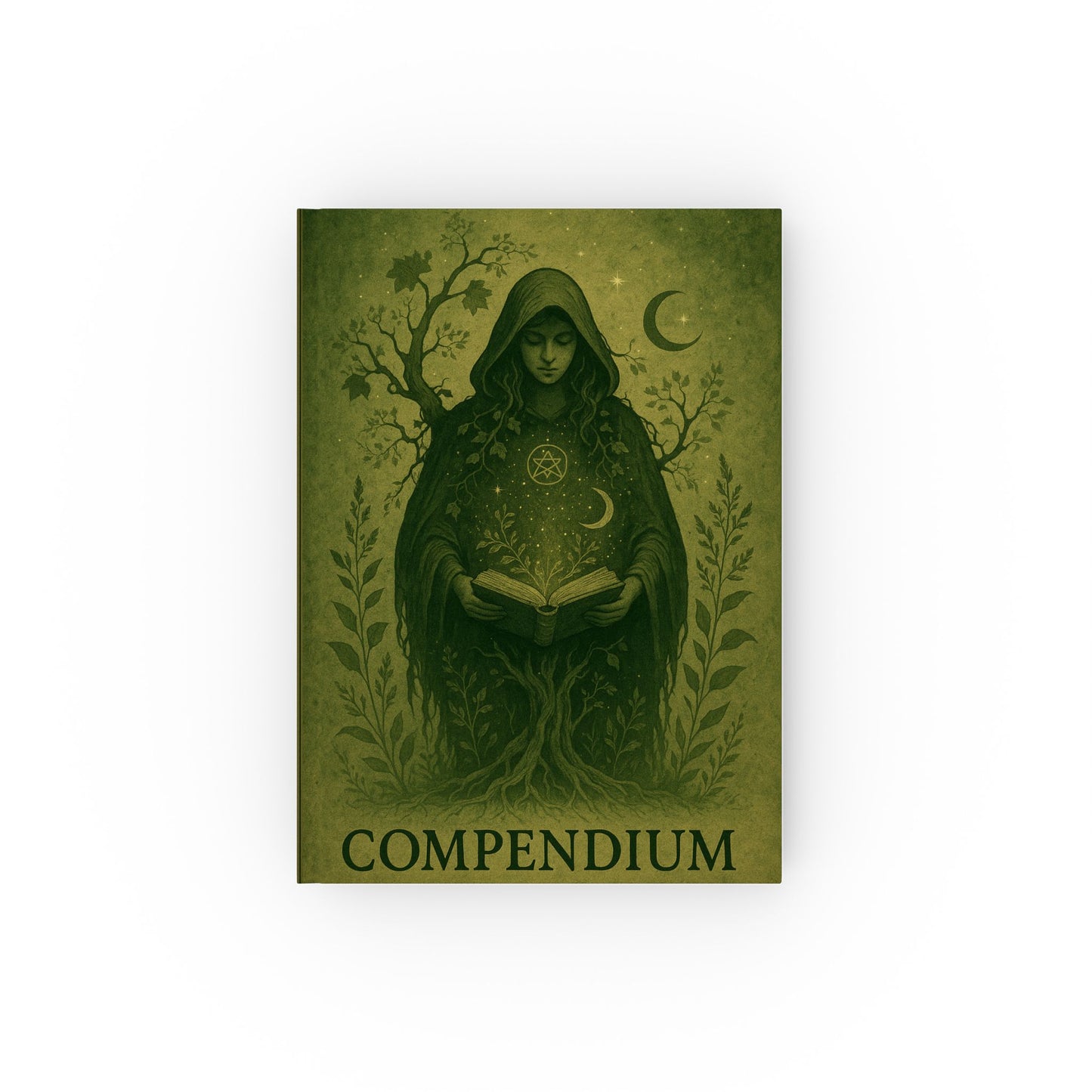 Witches Compendium Hardback Notebook, This magic book is perfect for wiccans, pagans, and anyone fascinated by paganism, offering lush pages to record their herbal grimoire insights and green witch tools.