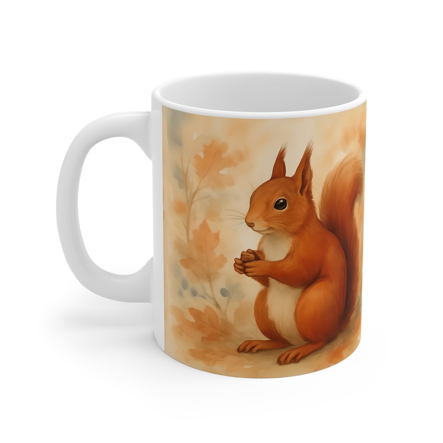 Red Squirrel Woodland Creatures Mug, Woodland Animal Mug, Cute Animal Mug, This adorable squirrel mug captures the essence of autumn, making every sip feel like a walk through a woodland wonderland.