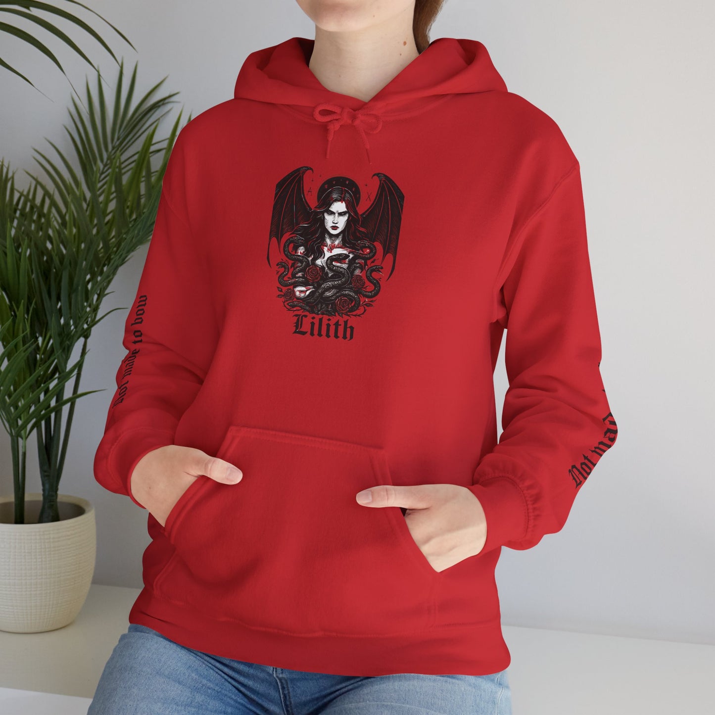 Goddess Lilith Graphic Hoodie, is a perfect blend of gothic clothes and witchy clothes, making it a must-have for those who celebrate the pagan lifestyle.