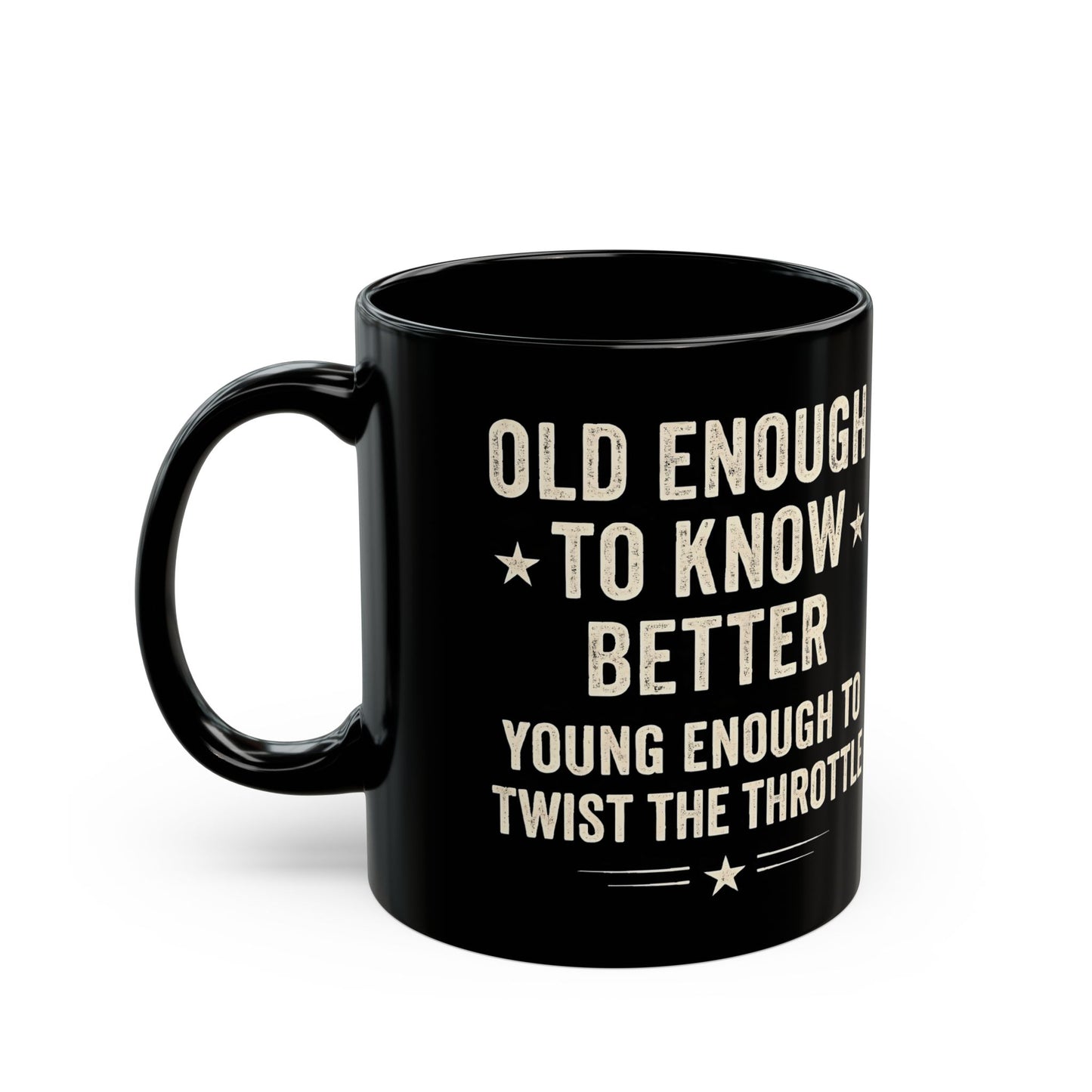 Old Enough To Know Better Mug, Bike Rider Gift, This motorbike mug captures the exhilarating spirit of motorcycle women and men alike, offering a daily sip of adventure with each brew of motorcycle coffee.