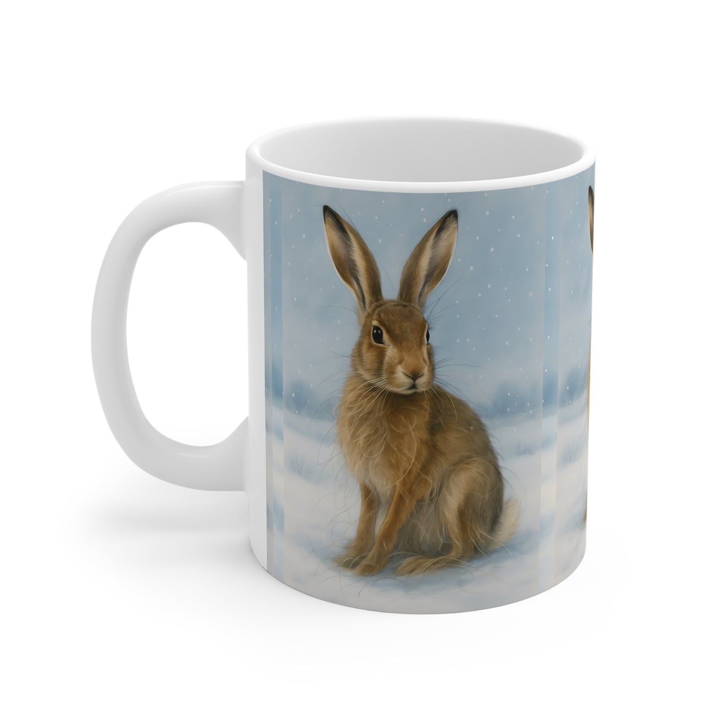 Winter Hare Coffee Mug, creating the perfect festive mug for your cozy winter mornings,perfect for celebrating the winter solstice.