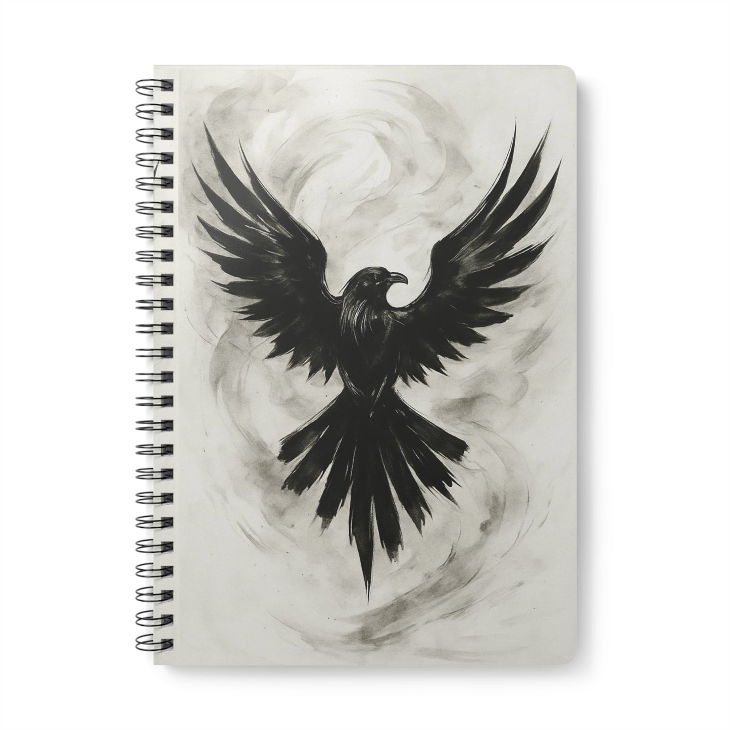 Raven Art Spiral Book, Goth Journal, Witchy Notebook
