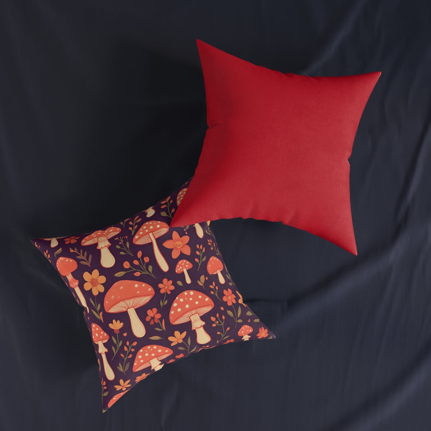 Mushroom Pillow, Perfect as a throw pillow cushion, it transforms any space with its soft plum hue and charming shroom motif, inviting warmth and comfort into your home.