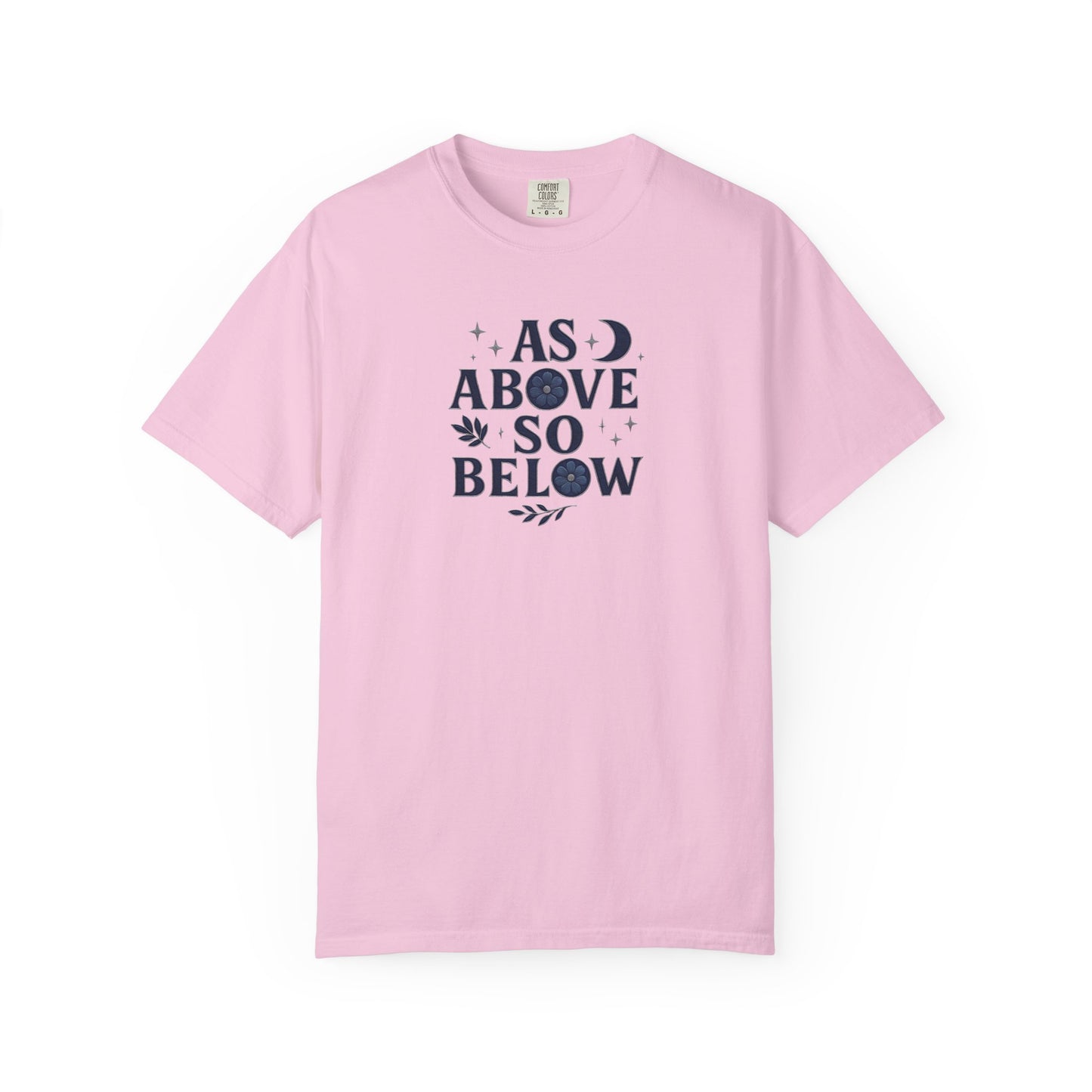As Above So Below T-shirt, a harmonious blend of mystical charm and celestial vibes. Crafted for those who appreciate pagan clothing and witchy aesthetics.
