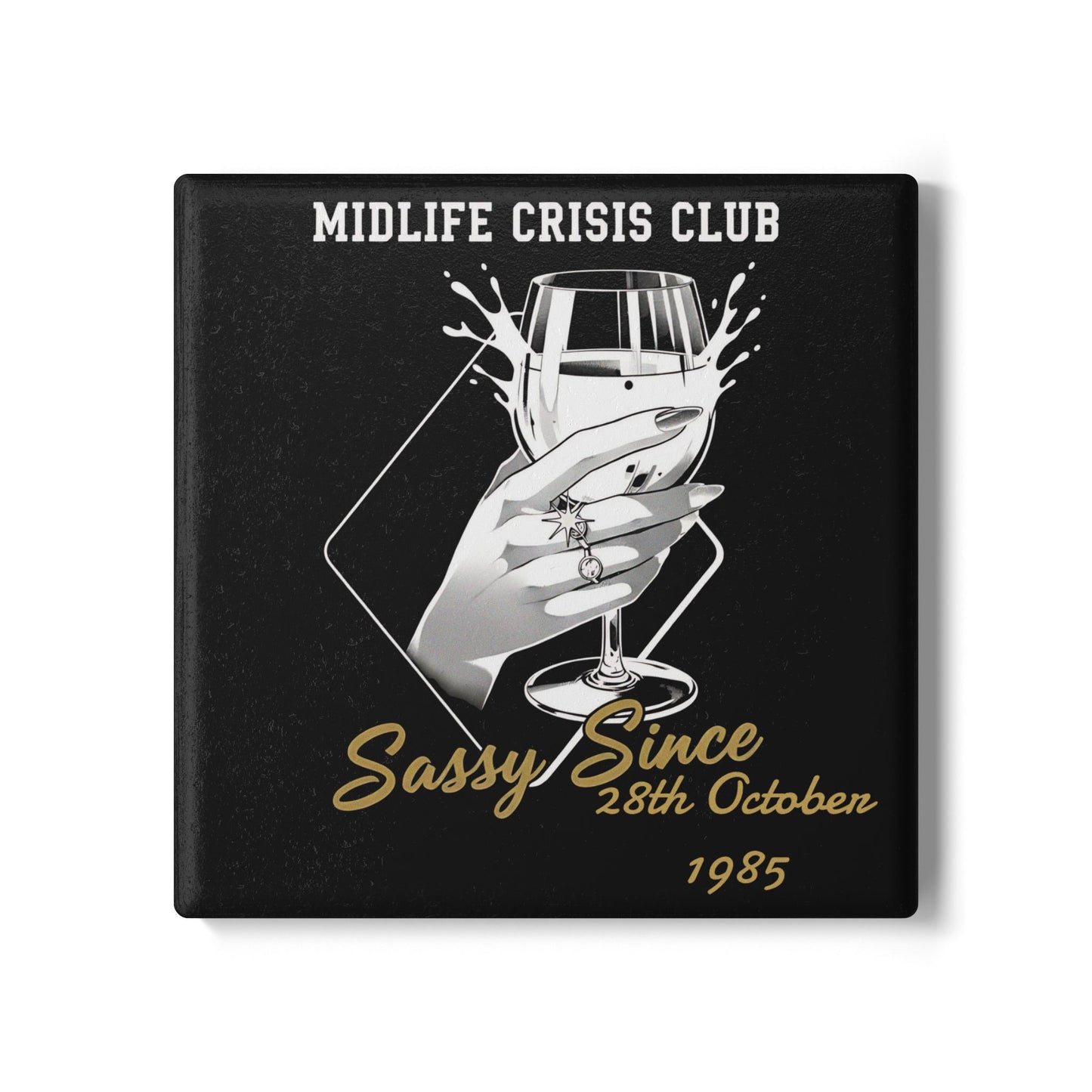 Personalised Midlife Crisis Coaster | Funny Ceramic Drink Coaster Gift for Women 40s 50s | Birthday Gift