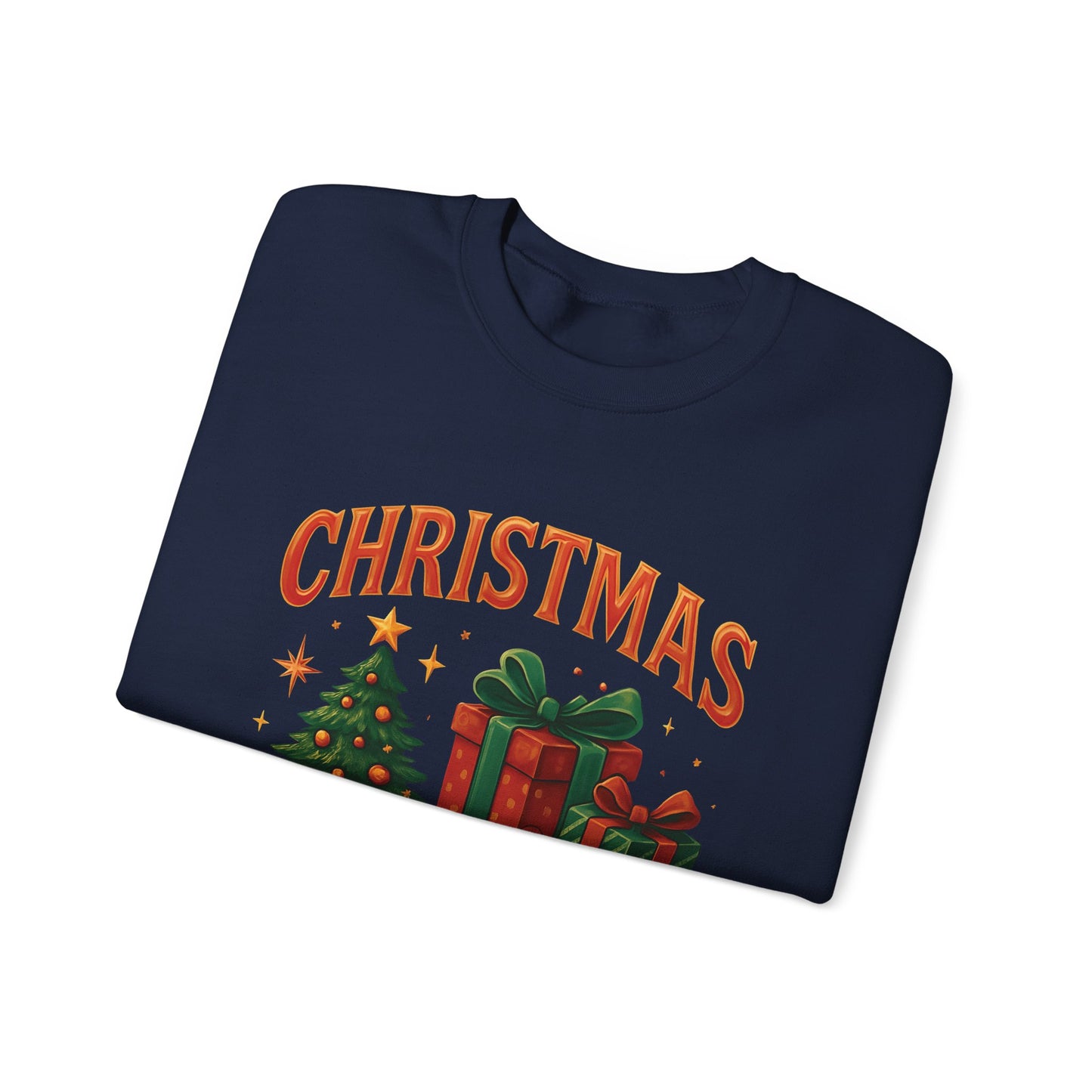 Festive Christmas Crew Sweatshirt, This cute winter shirt captures the essence of cheerful gatherings and joyful xmas jumper day celebrations.