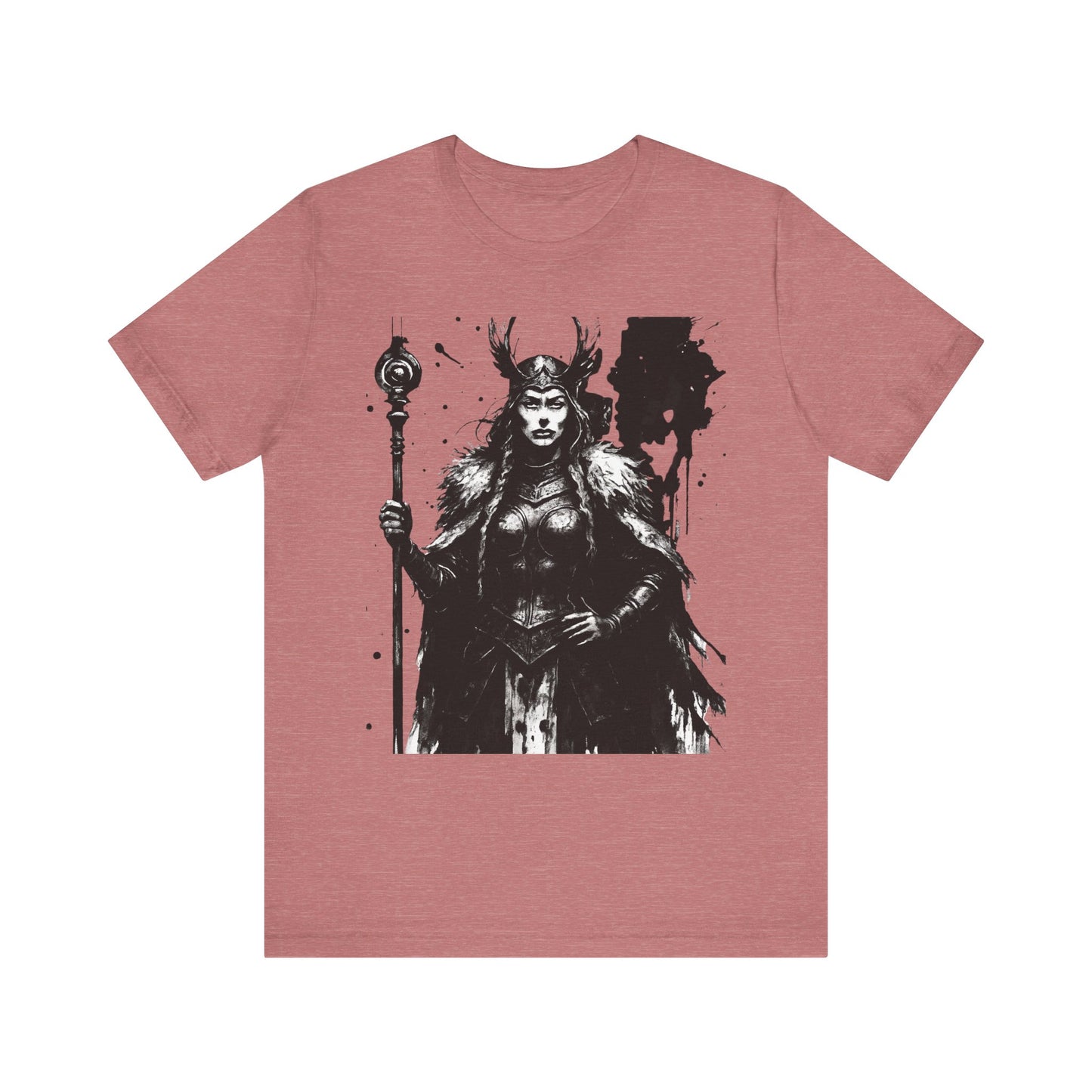 Frigg Norse Goddess T-shirt, captures the essence of Frigg, the revered Norse goddess, renowned in Nordic mythology as the embodiment of foresight and wisdom.