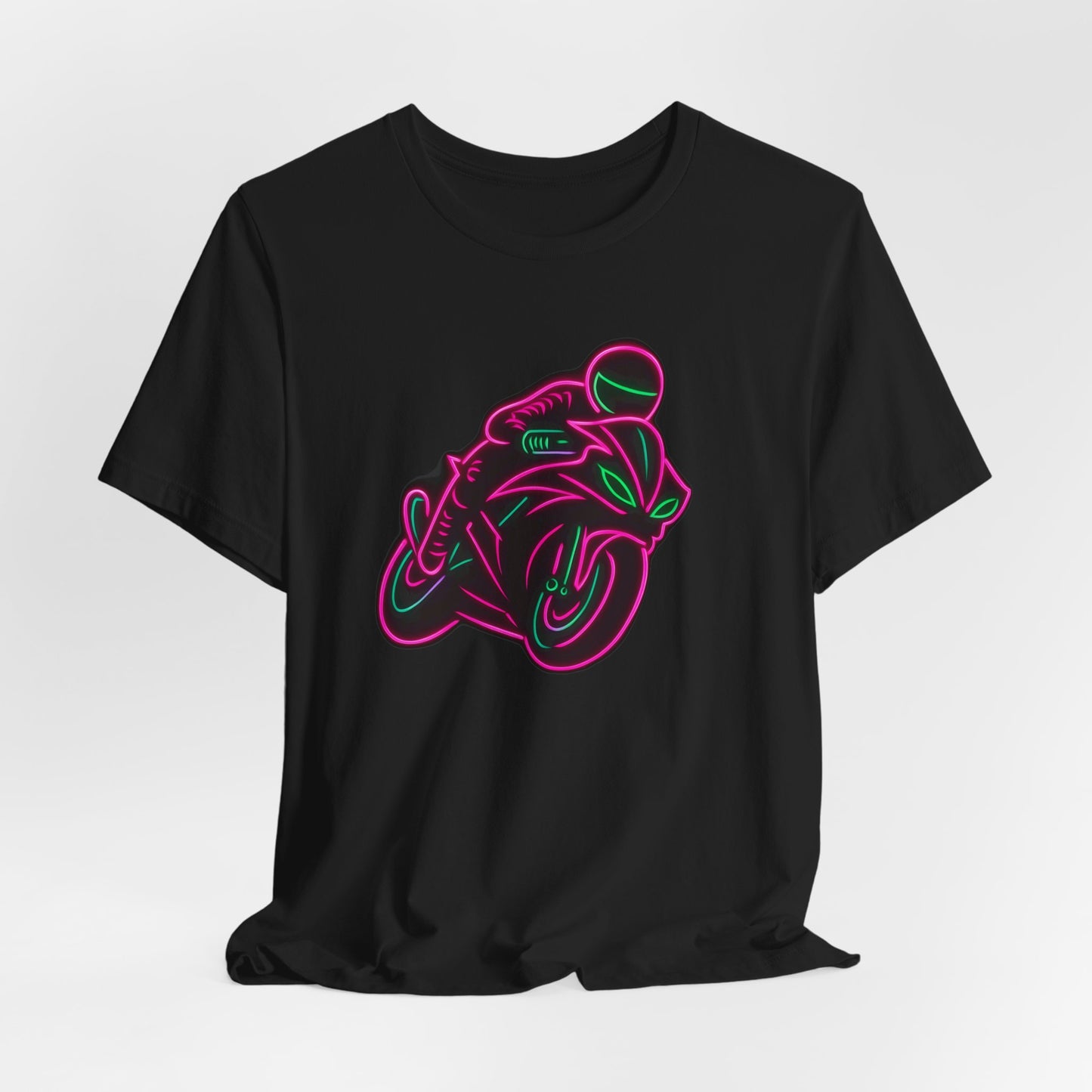 Neon Biker Tshirt, is a vibrant celebration of the biker lifestyle, designed for those who live life in the fast lane. This motorcycle tee is not just clothing—it's a statement