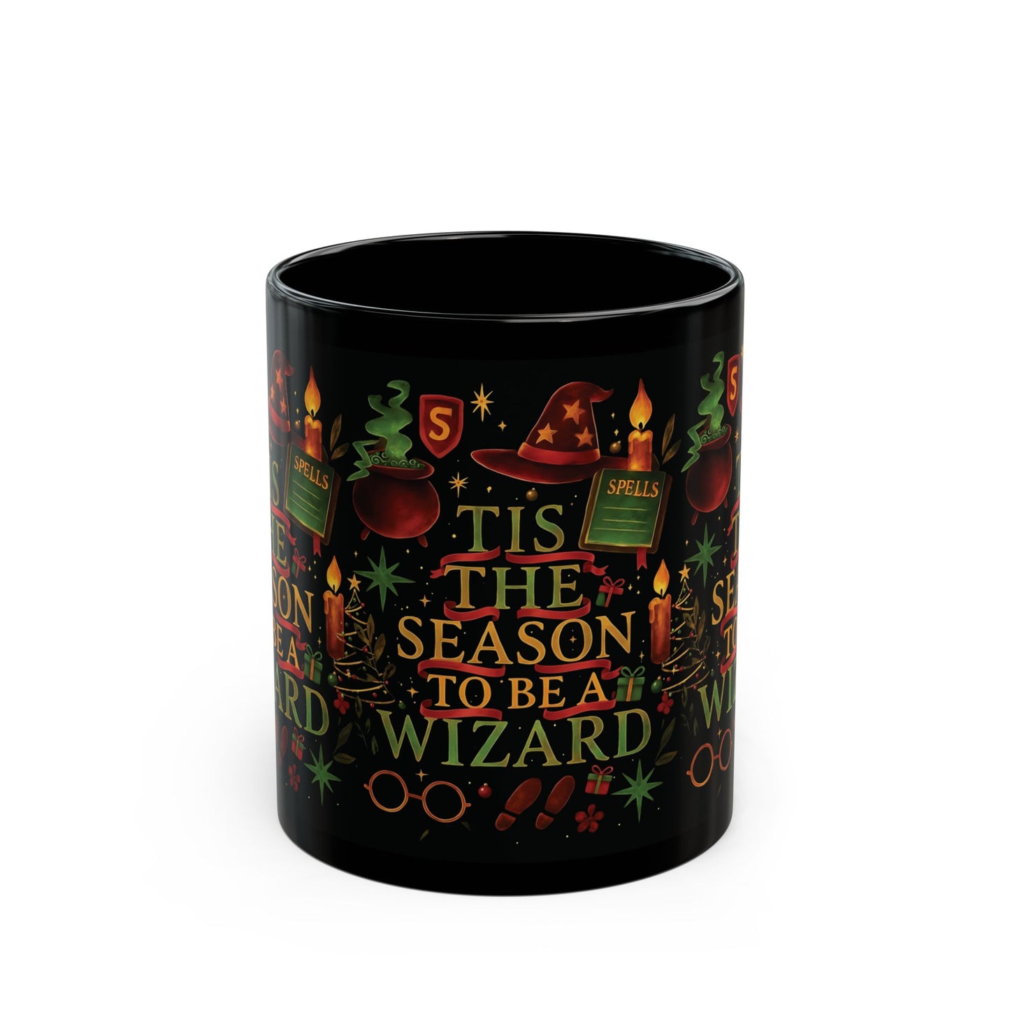 Festive Wizard Mug, Harry Potter Gift, Ideal for any Harry Potter fan, this delightful mug radiates a magical theme, capturing the essence of a Hogwarts Christmas.