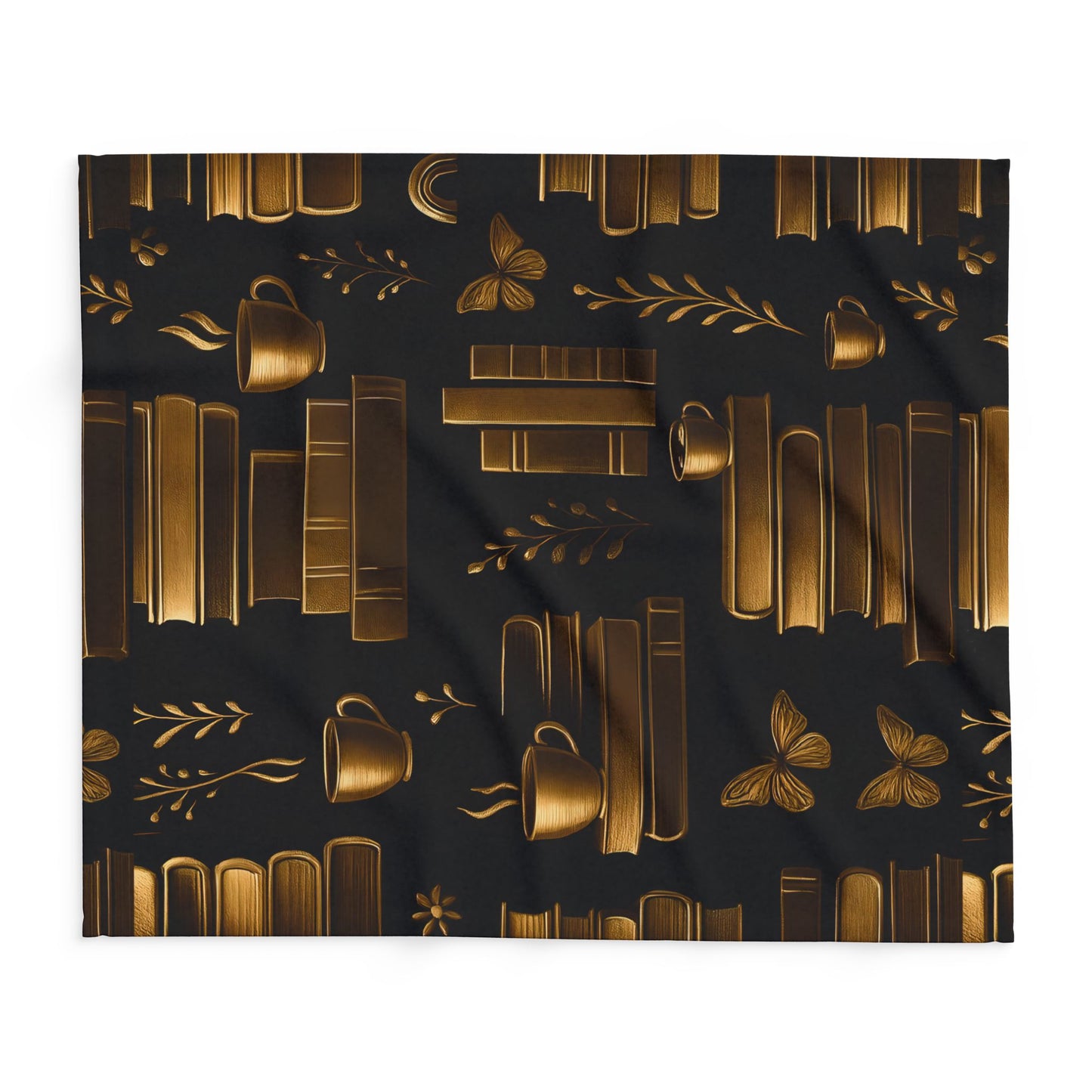Cozy Bookshelf Fleece Blanket Perfect for Book Lovers, The soft texture invites you to snuggle up on chilly evenings, making it an ideal companion for reading or watching your favorite movies.