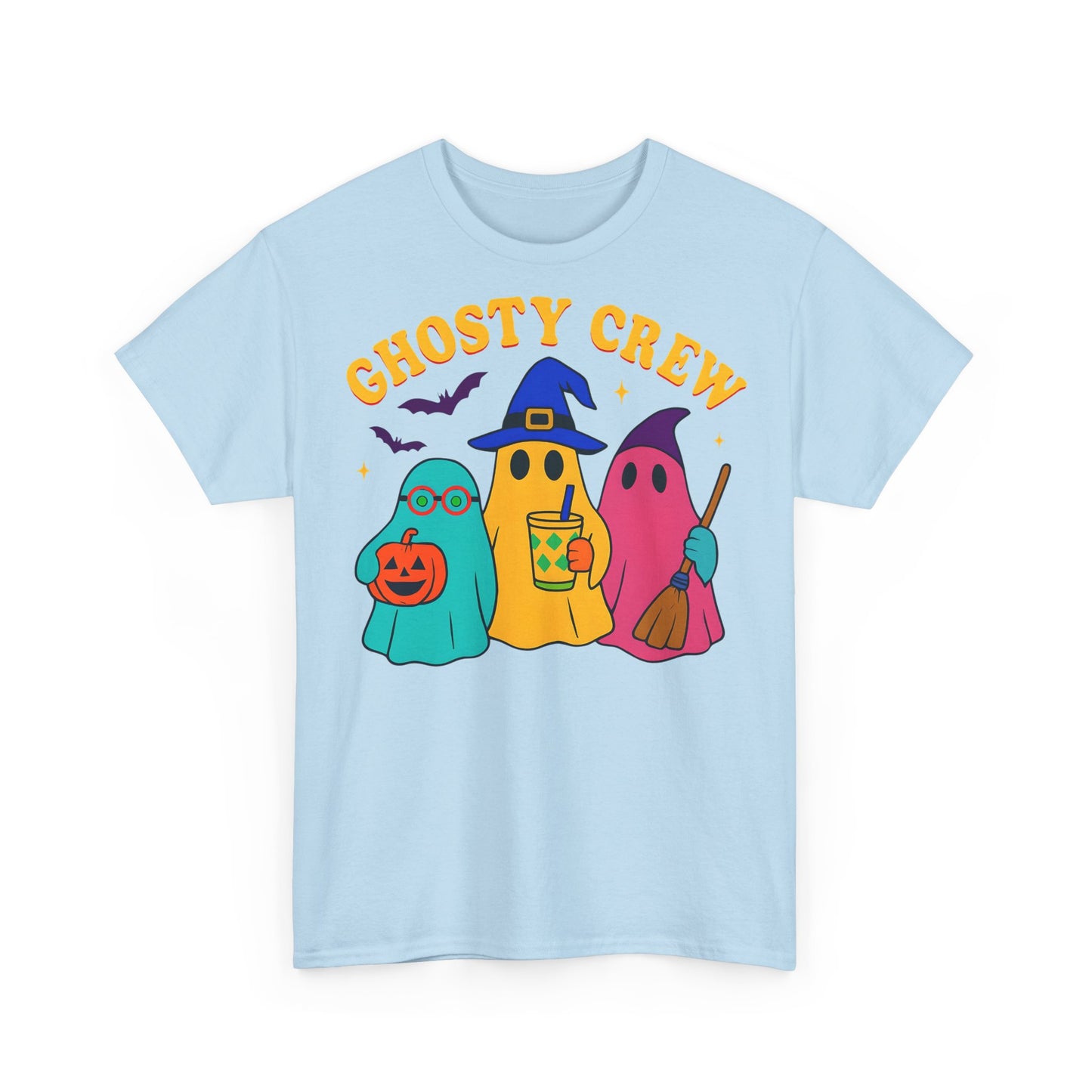 Ghostly Crew Tee, This tee is ideal for individuals who love to share in the holiday spirit, making it a wonderful gift for friends, family, or even yourself.