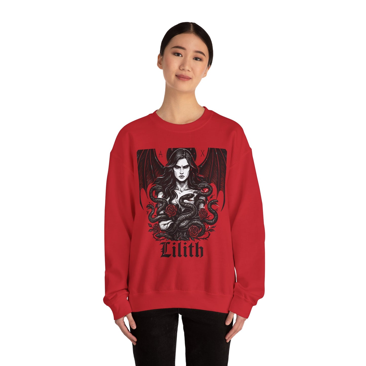 Lilith Goddess Sweater •Divine Feminine Dark Goddess Sweatshirt •Witchy Gothic Pullover • Pagan Occult Clothing •witchy stuff •Lilith Design