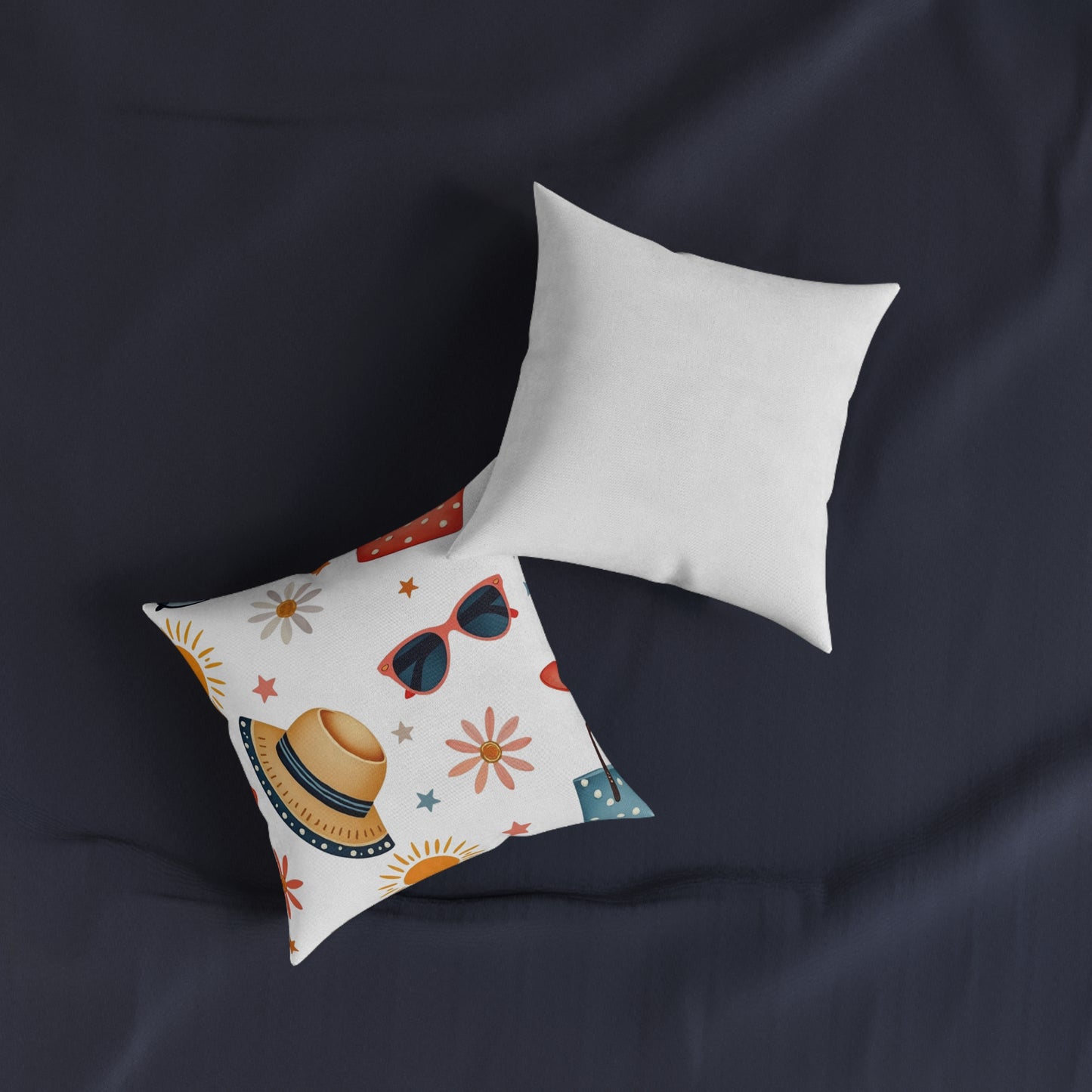 Sunny Day Square Pillow, bring a playful touch to any space. Its bright colours and fun patterns create a cheerful atmosphere.