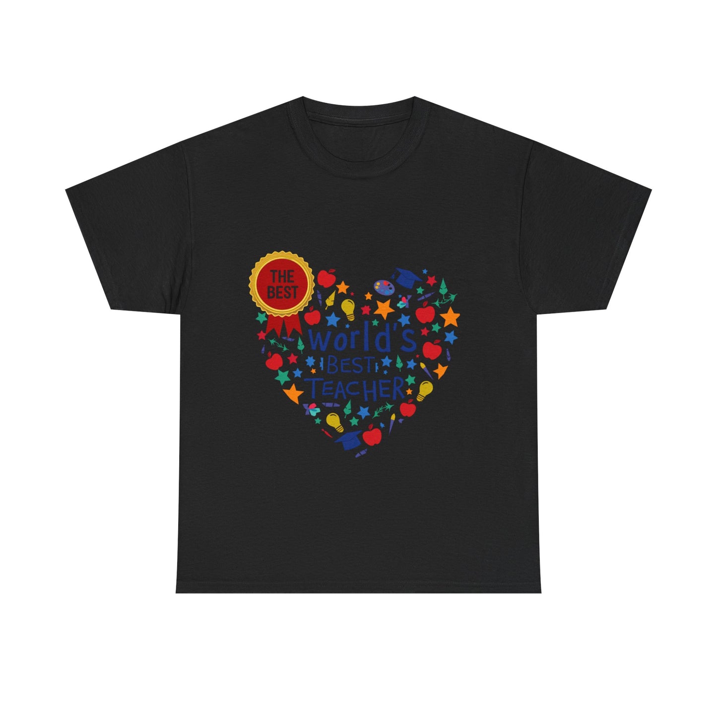 World's Best Teacher Cotton Tee - Designed to celebrate educators, this tee radiates warmth and positivity, making it a perfect gift for Teacher Appreciation Week.