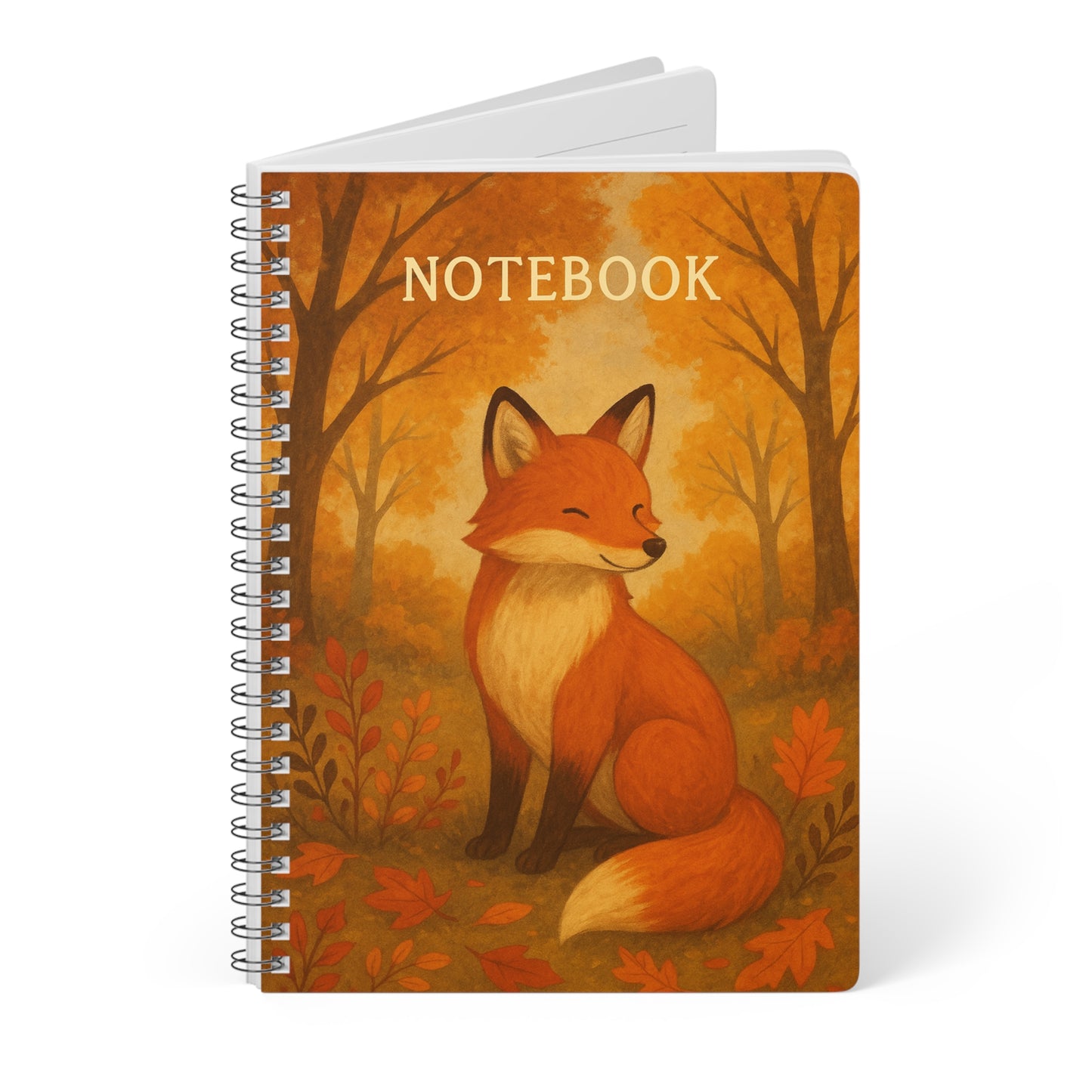Autumn Fox Wirebound Notebook, Perfect for jotting down thoughts or sketching inspirations, this notebook is a delightful blend of whimsy and practicality.