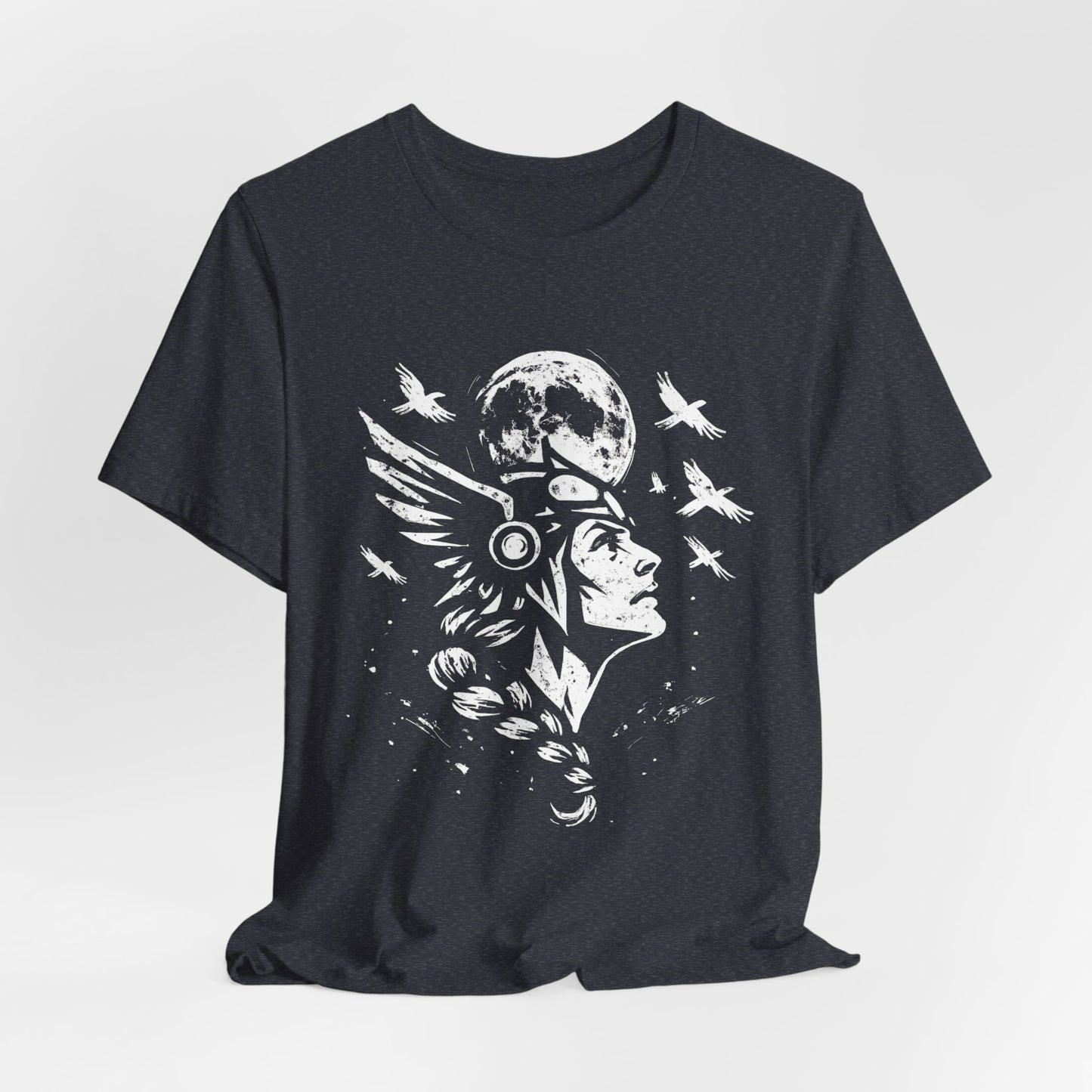 Valkyrie Norse Pagan T-Shirt, is a tribute to the powerful legends of old. Embrace the spirit of the Valkyrie with this striking design that merges the mystique of norse mythology with the rugged appeal of viking apparel.