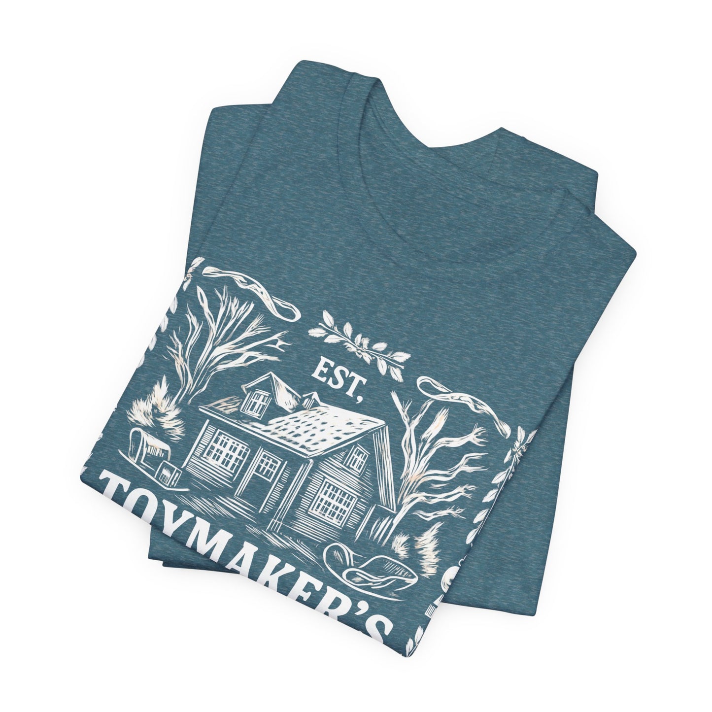 Nostalgic Christmas Tee, Vintage Toymaker Guild, a delightful nod to the nostalgic charm of Christmas past, a heart warming secret Santa idea.